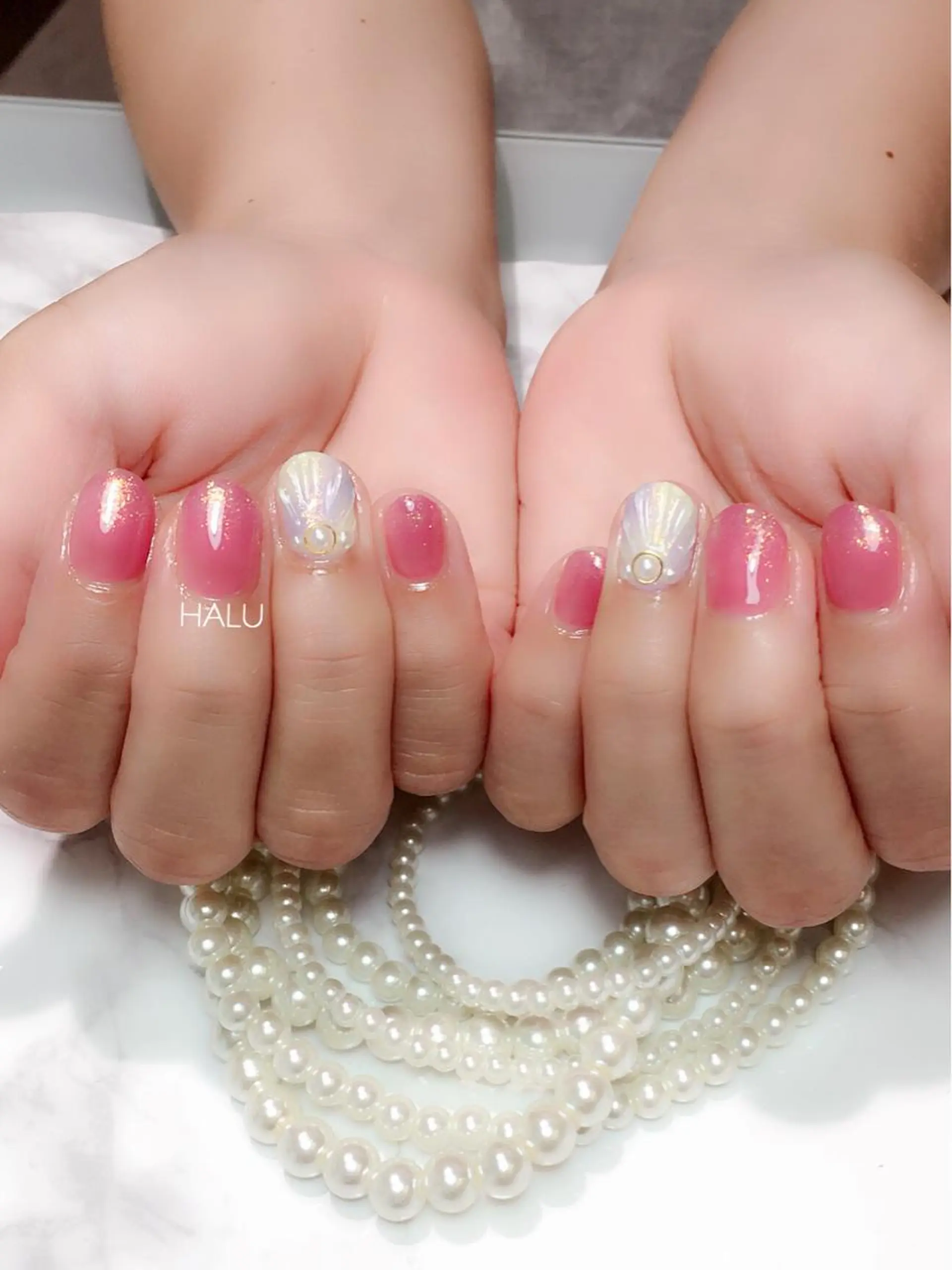 ネイル オーロラネイル クリアネイル HALU ハルのネイルデザイン