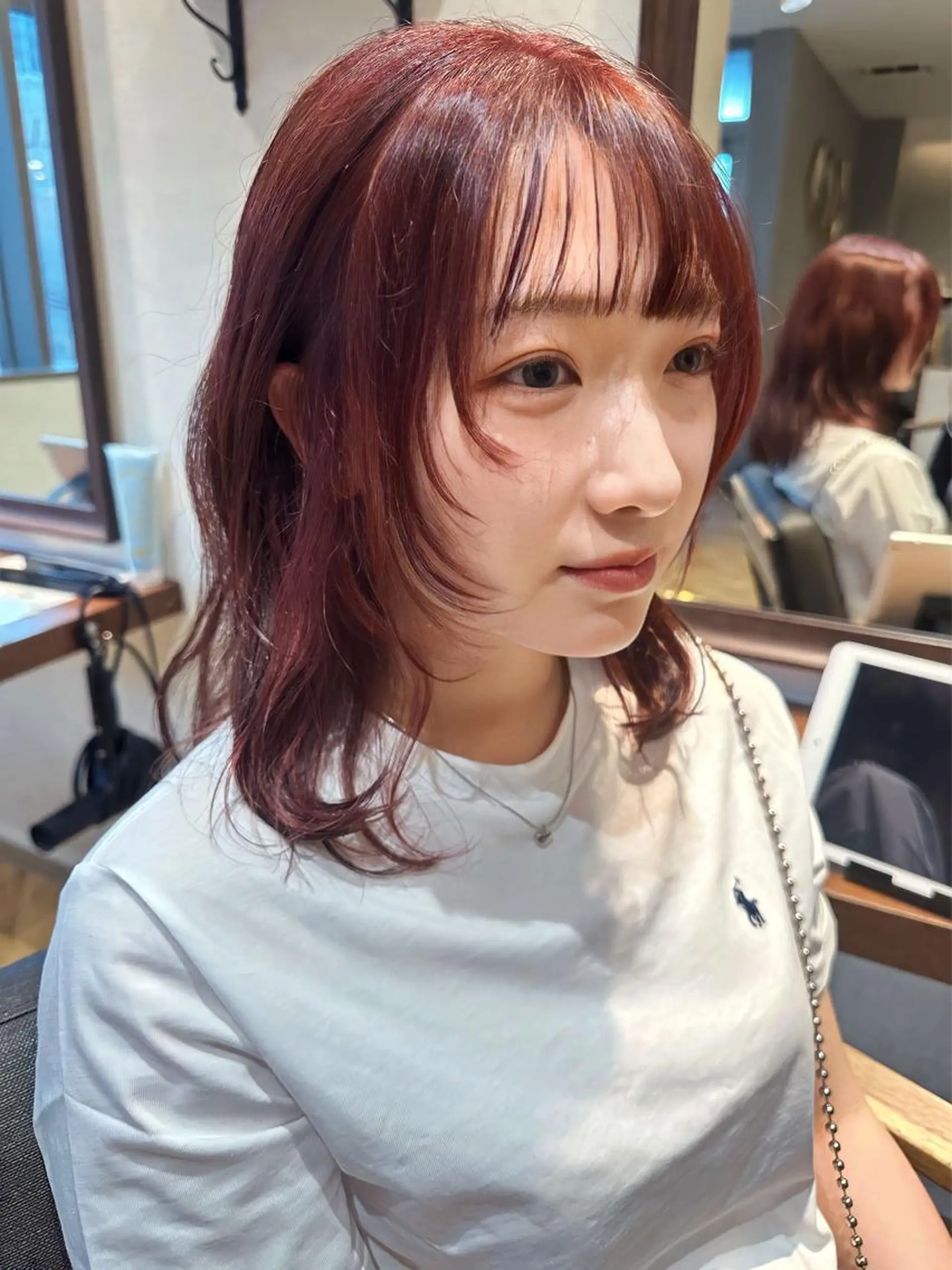 ミディアム カラー かえ🩶韓国ボブ🎀 透明感カラー🥣のヘアスタイル