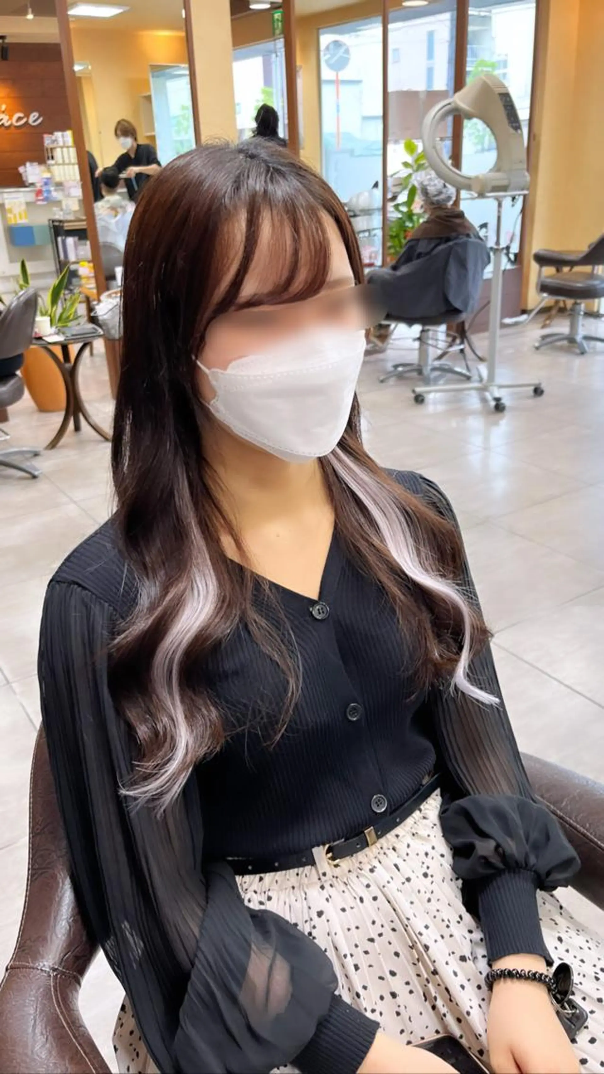 ロング カラー ヘアアレンジ インナー×縮毛矯正 ピンクカラー澤井里菜のヘアスタイル