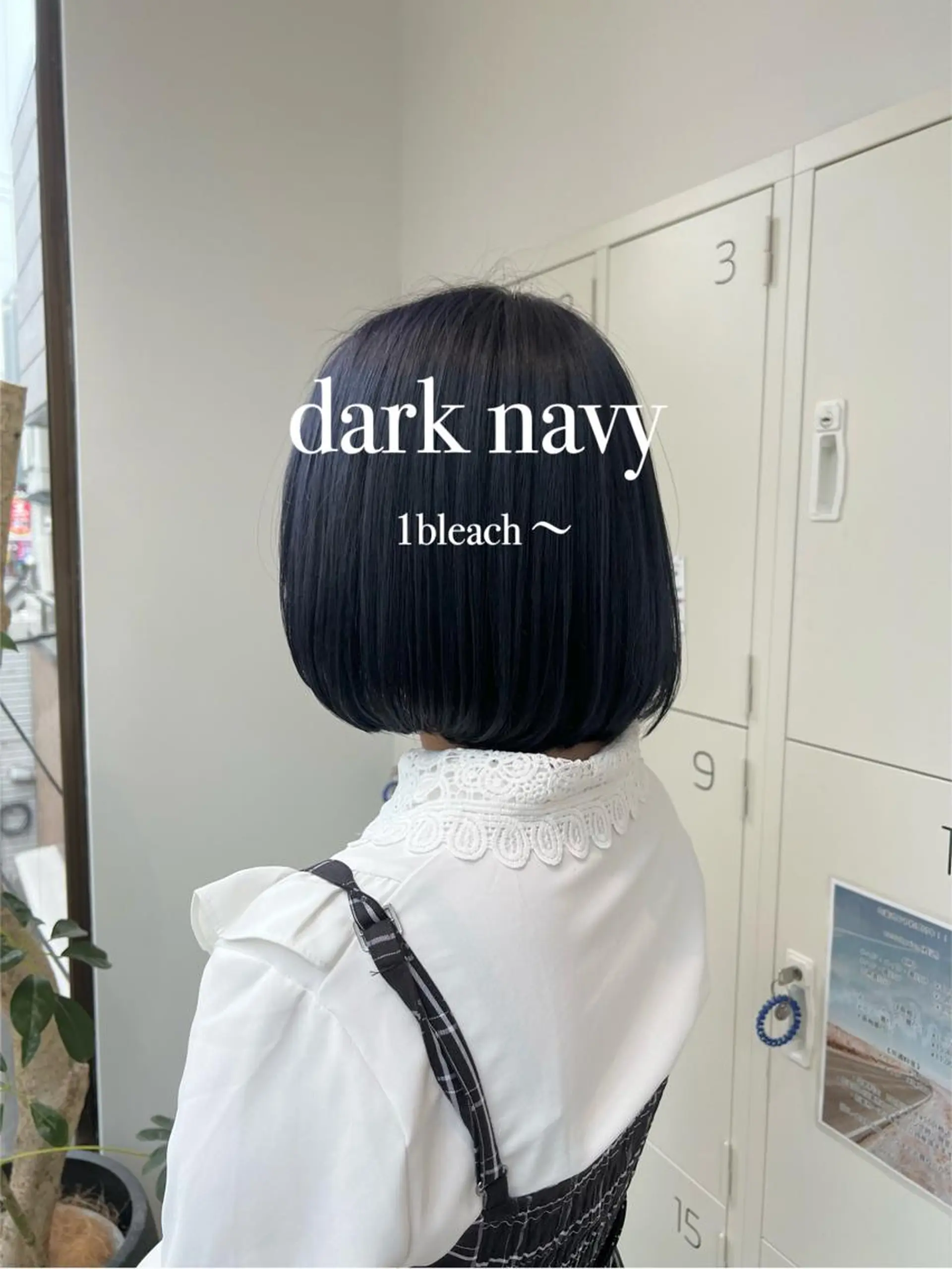 ショート カラー ネイビーカラー ボブ 韓国風ヘア ヘアカラー Kana 🍋 ハイトーン【高円寺】のヘアスタイル