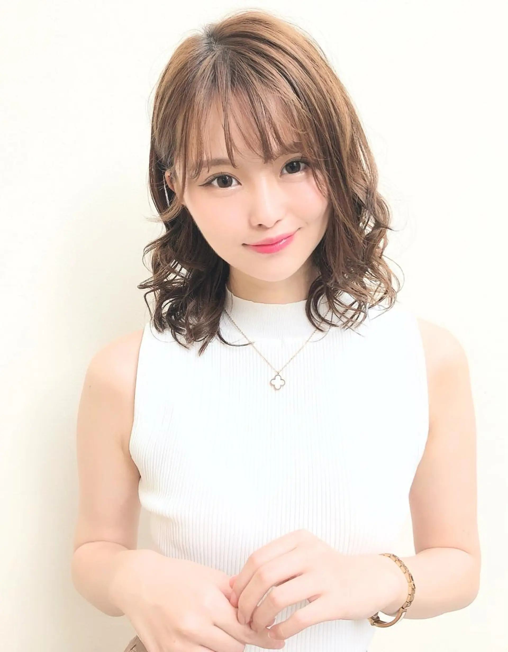 ミディアム カラー パーマ ヘアアレンジ 美髪矯正 Rioのヘアスタイル