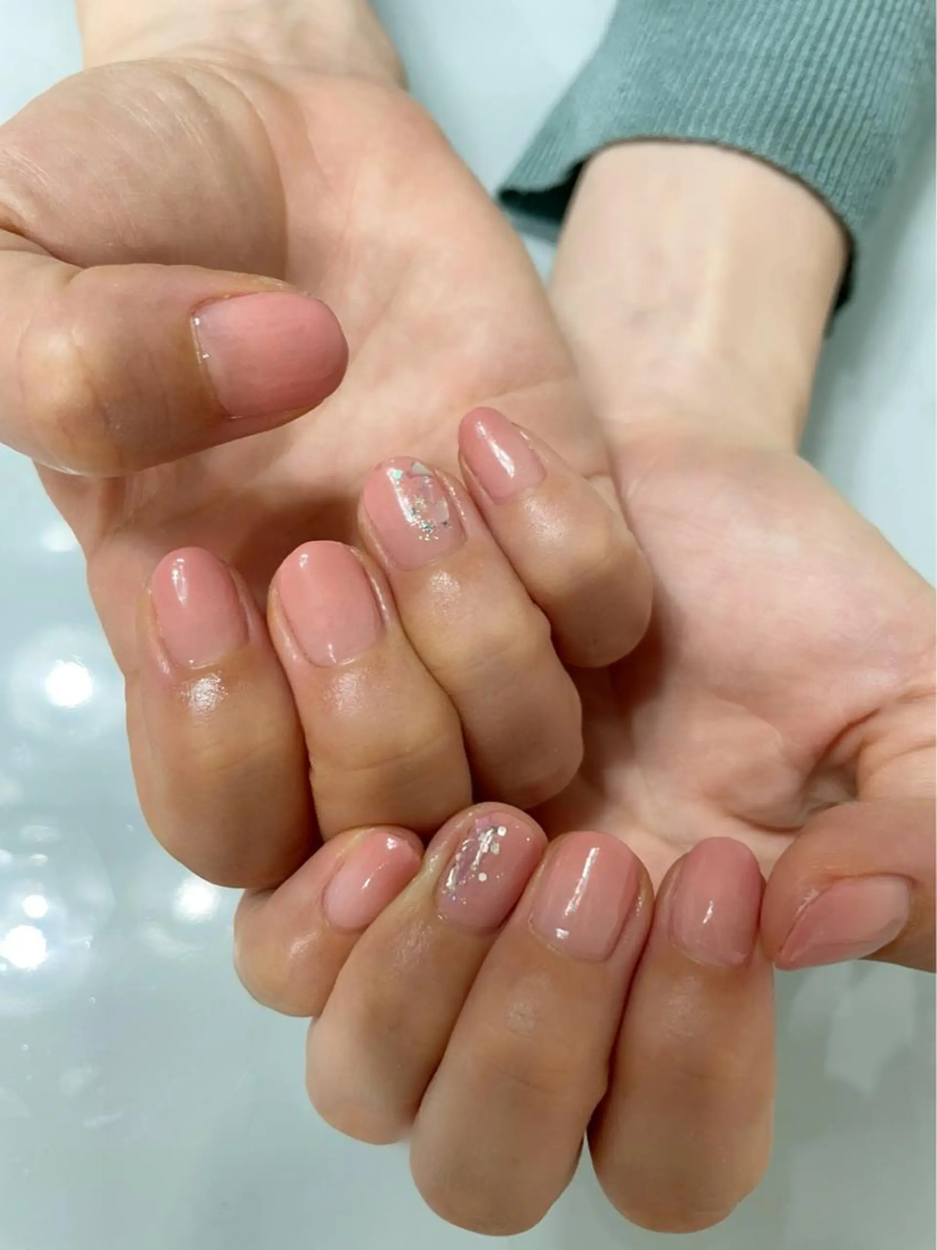 ネイル アートネイル グラデーション ラメ(グリッター) ピンク oki nailのネイルデザイン
