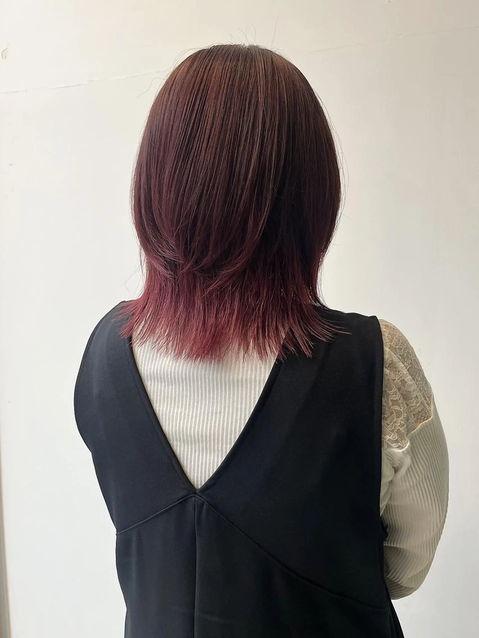 ミディアム カット ヘアカラー momoca/松本/ 暖色カラー/ボブのヘアスタイル