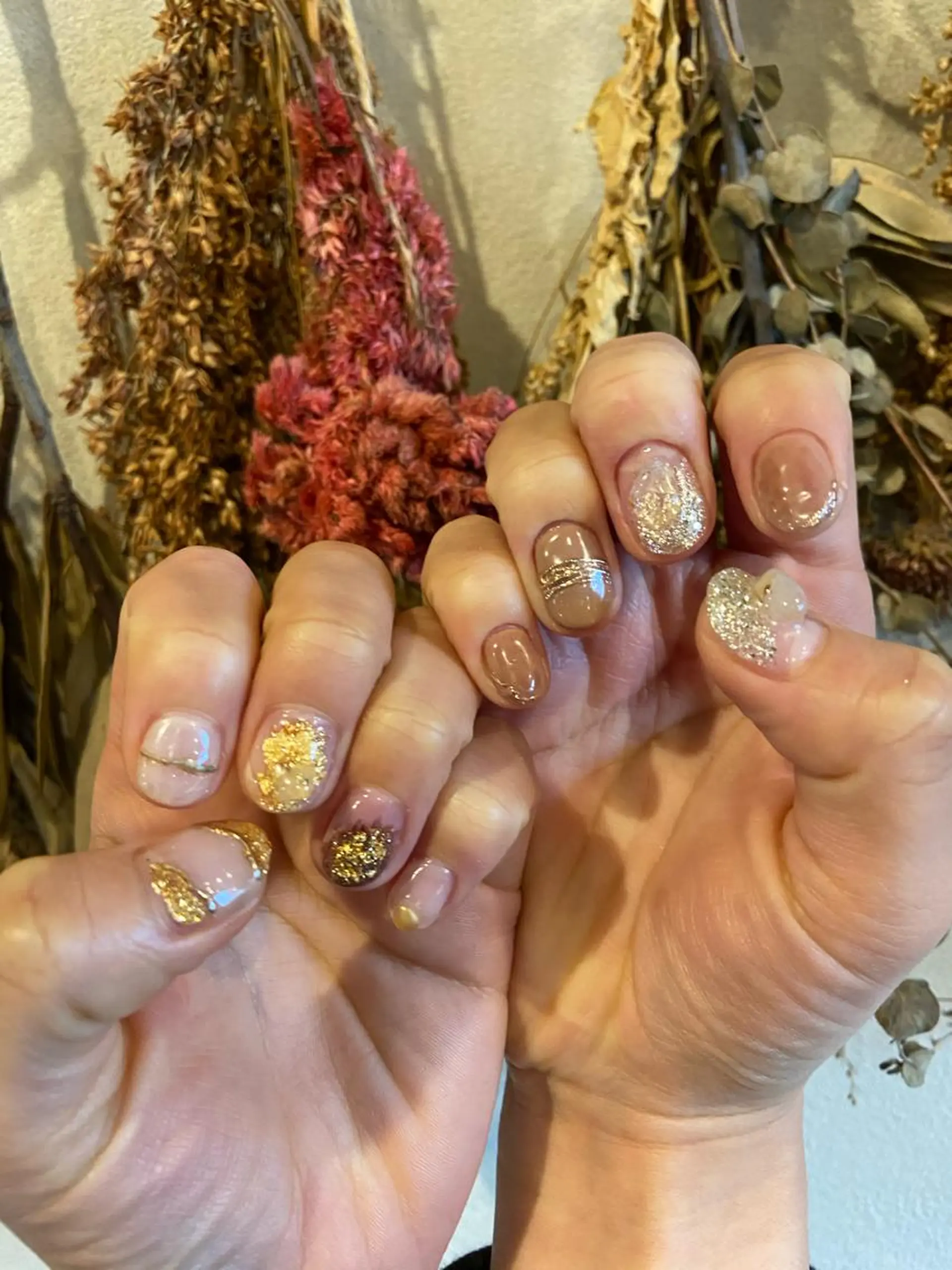 ネイル アートネイル ミラーネイル ニュアンスネイル 春ネイル . unffのネイルデザイン