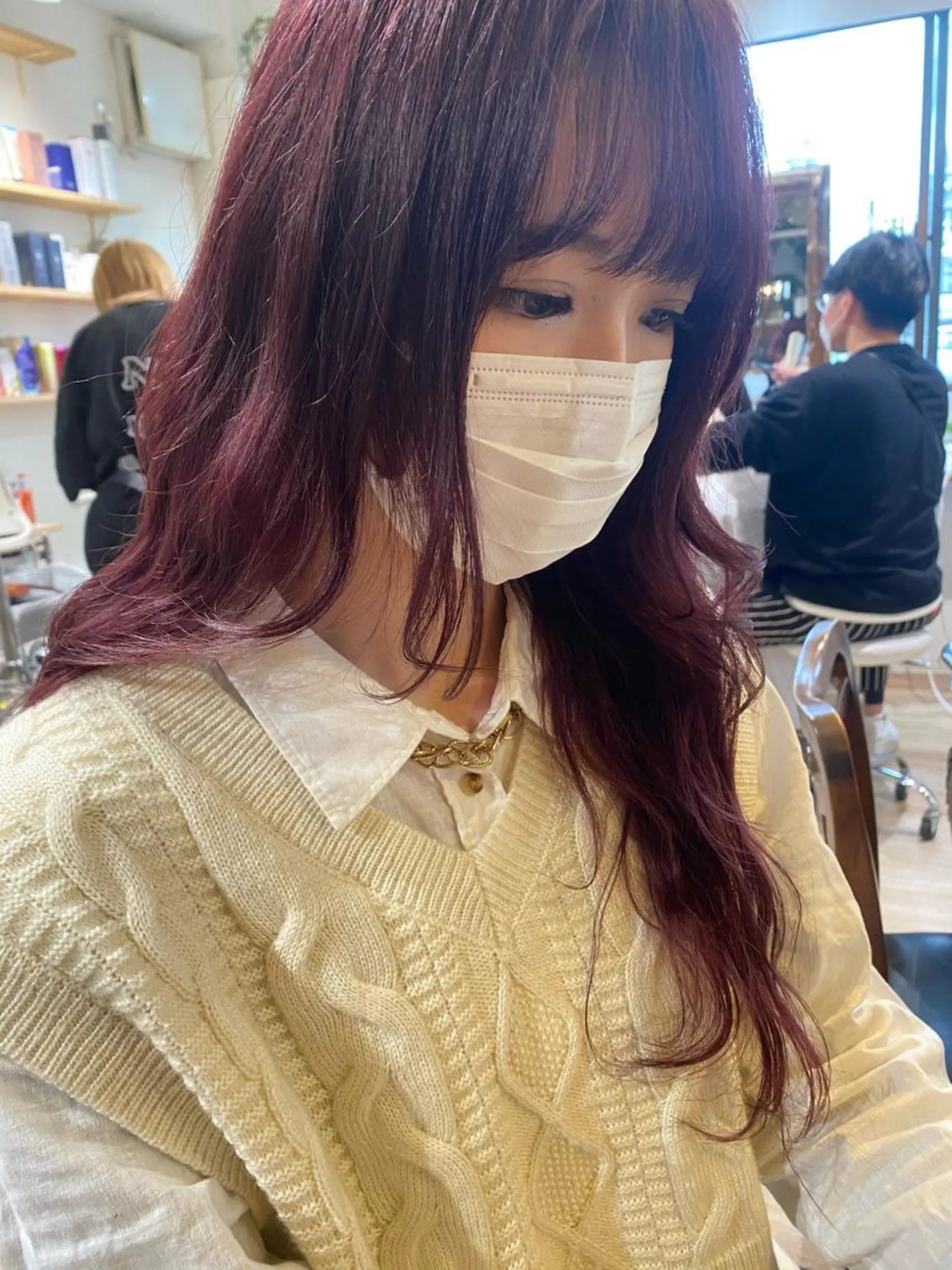 ロング カラー カシス ピンクカラー niconail 千歳烏山店所属・niconail 🧣ayu 📍烏山のネイルデザイン