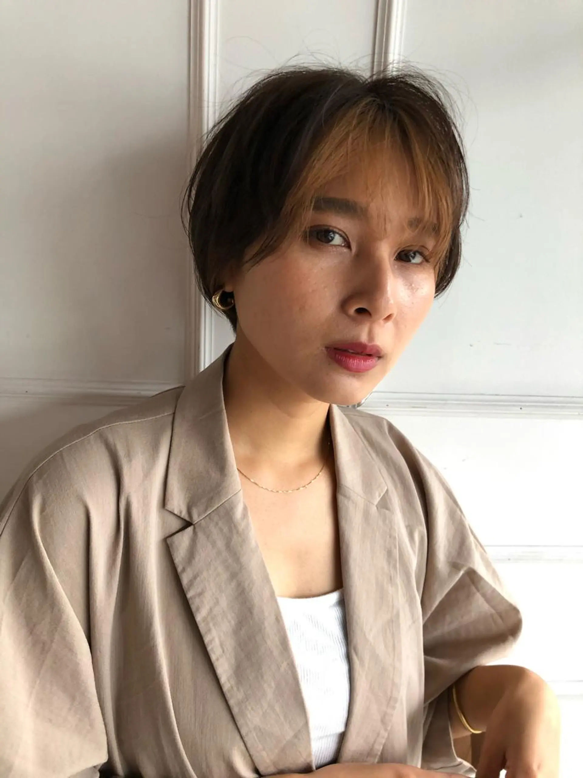 ショート カラー ミストバング  フェイスフレーミング 【ショート特化】 森本　祐太のヘアスタイル