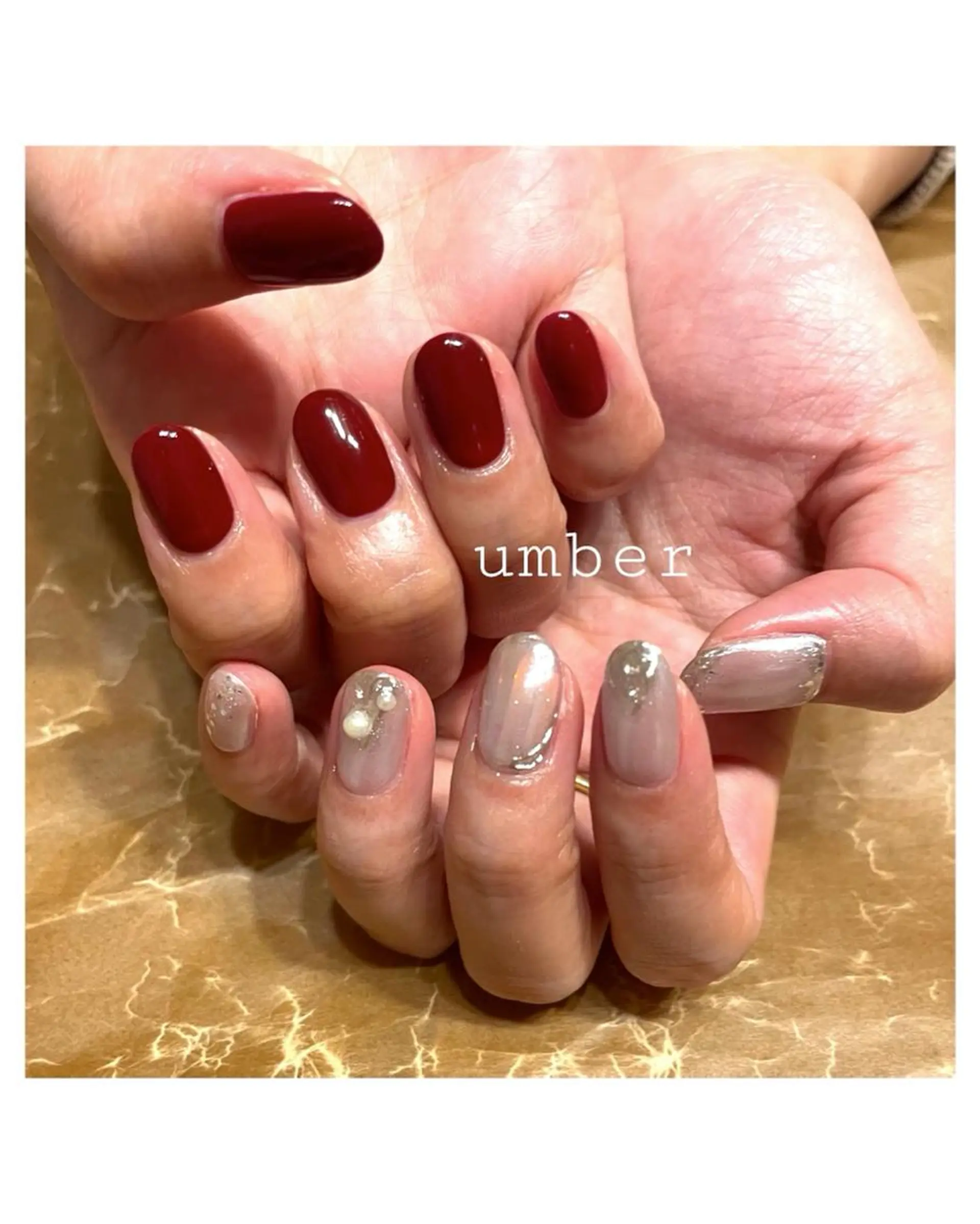 ネイル クリアネイル フラッシュネイル フットネイル フレンチネイル ミラーネイル ハンドネイル umber 三茶1分のネイルデザイン