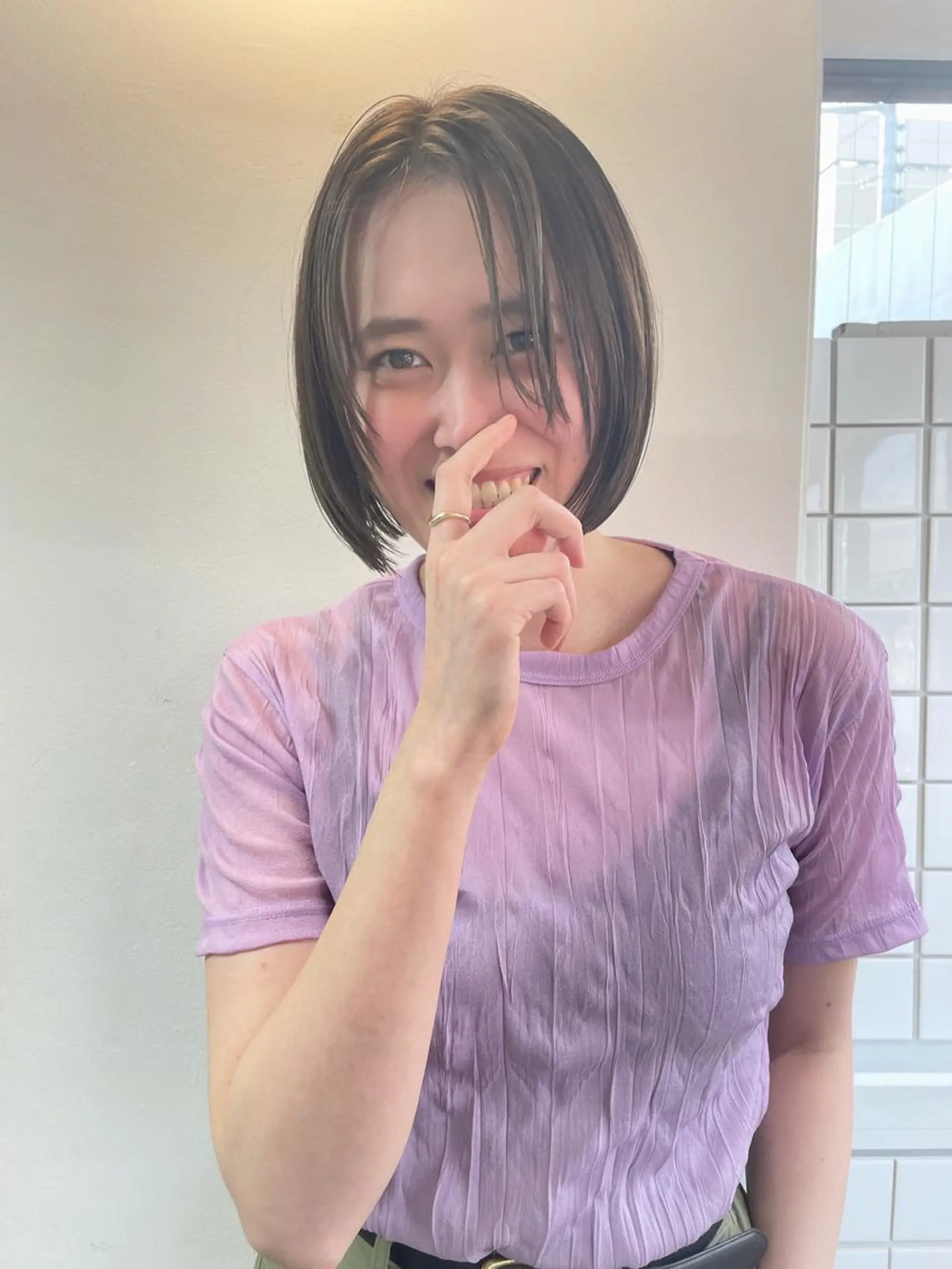 ショート カラー 透明感カラー ハイライトカラー ハイライト ヘアカラー ｔｏ ｋｉのヘアスタイル