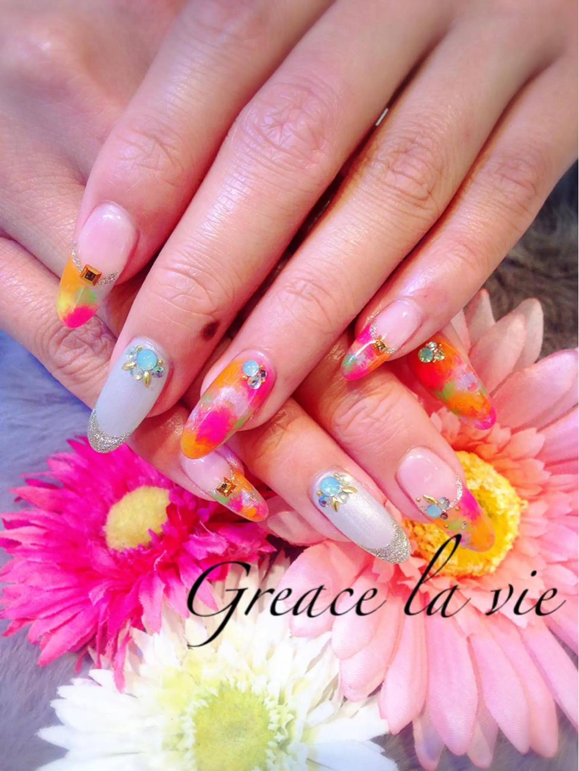 ロング ネイル Greace  la vieのネイルデザイン