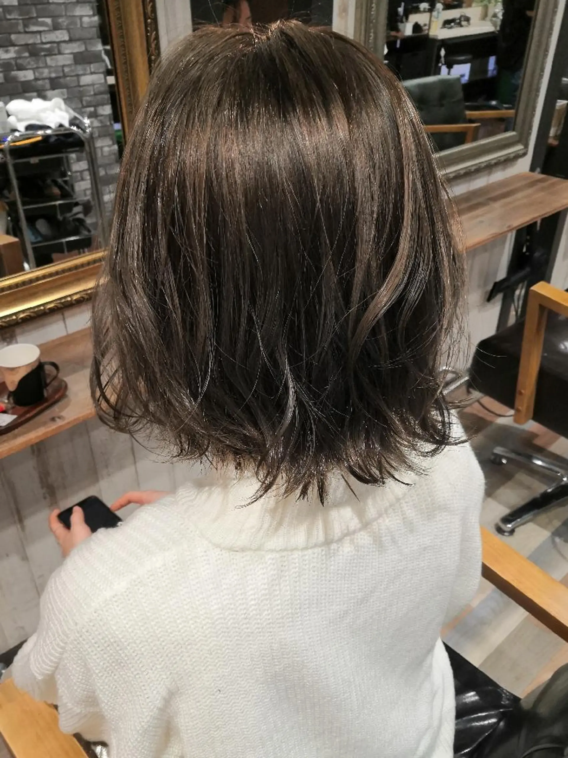 ミディアム カット ヘアカラー トリートメント 山田 義人のヘアスタイル