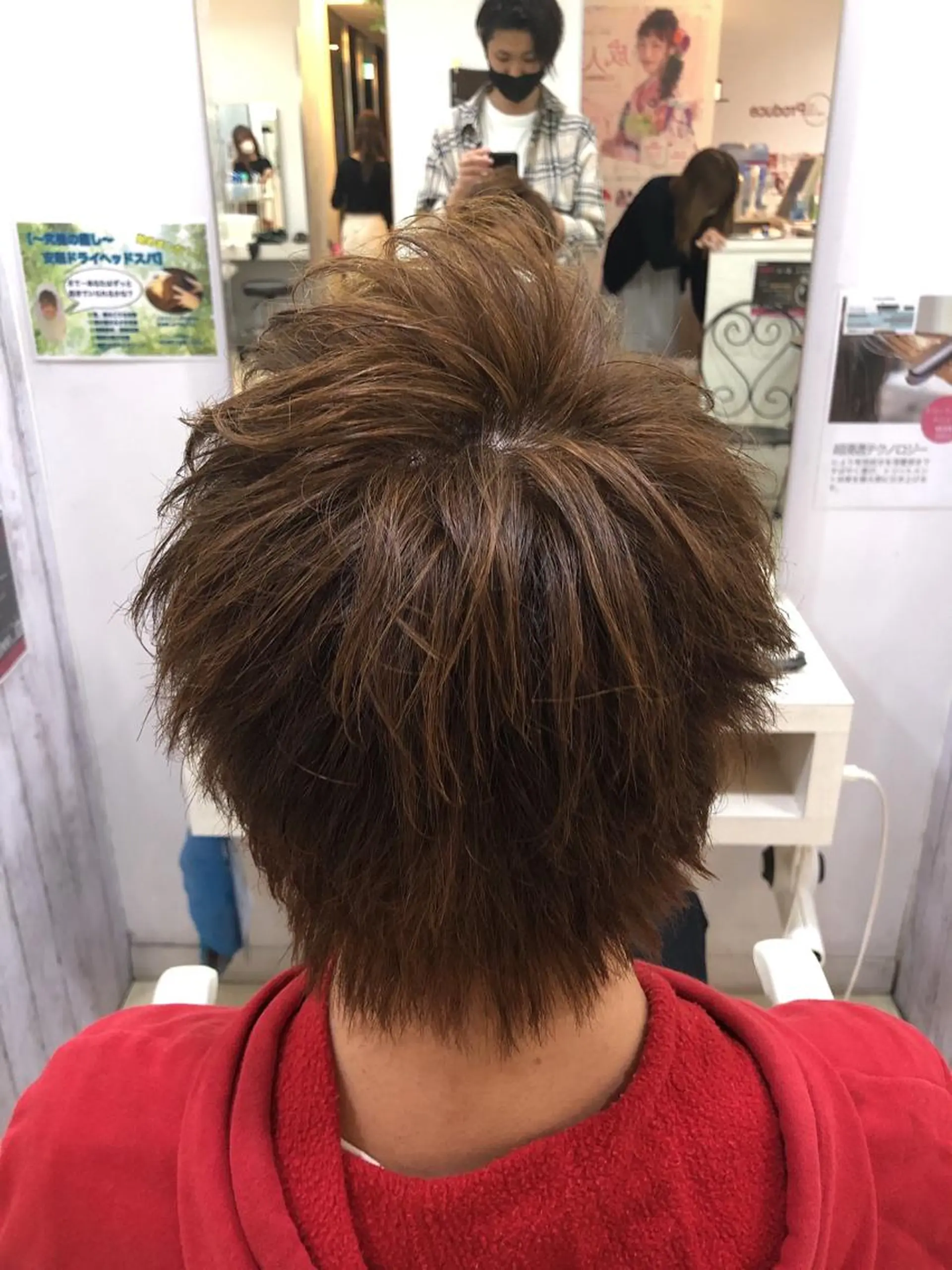 ショート パーマ メンズ 髪質改善× 白髪ぼかし溝江のヘアスタイル