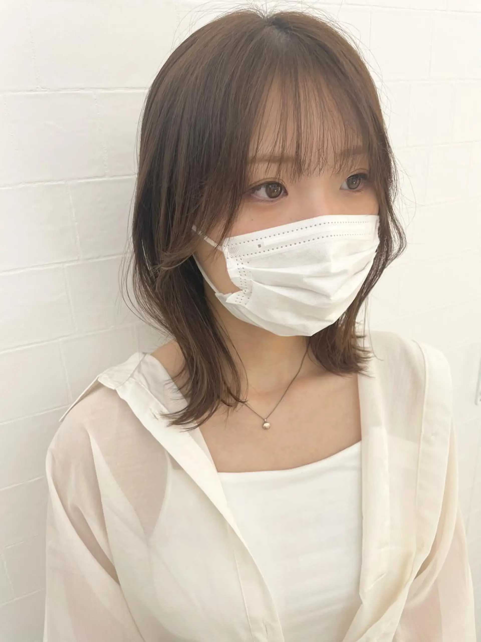 ミディアム カラー ベージュカラー 顔周りカット カット ヘアカラー トリートメント 田島 仁美のヘアスタイル