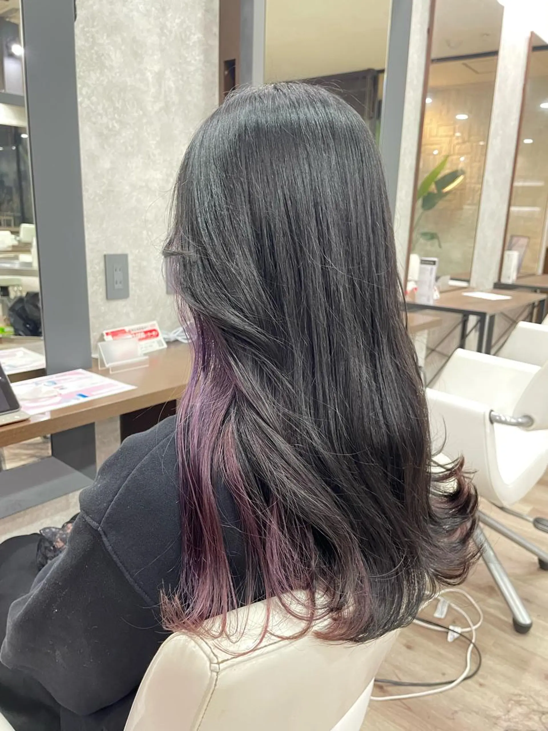 ロング カラー ブリーチ インナーカラー ラベンダーカラー たなか りなのヘアスタイル