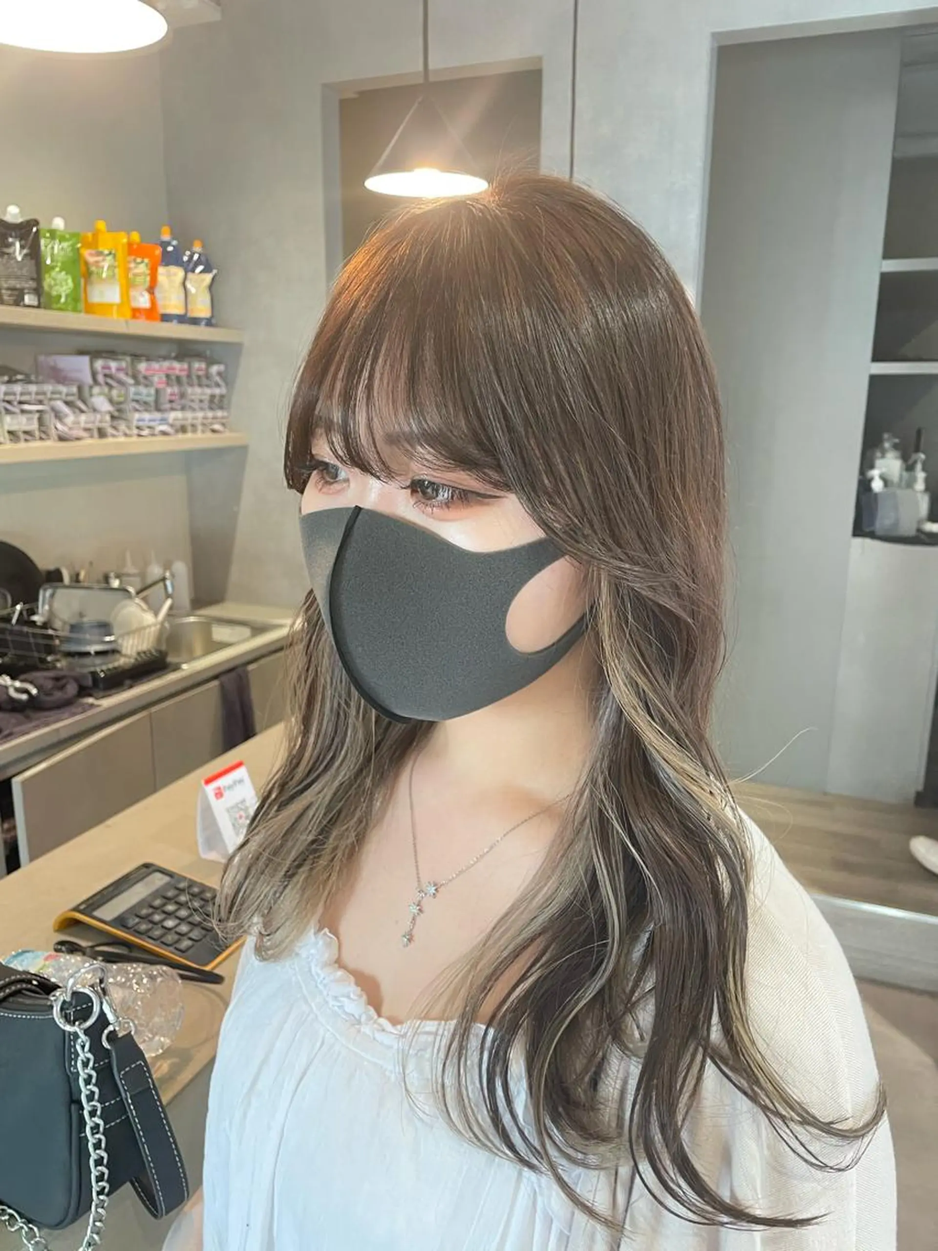 ロング カラー アッシュ ブリーチ ケアブリーチ ショコラグレージュ ダークアッシュ ヘアカラー 韓国風/オシャレ /縮毛矯正/滝口琴未のヘアスタイル