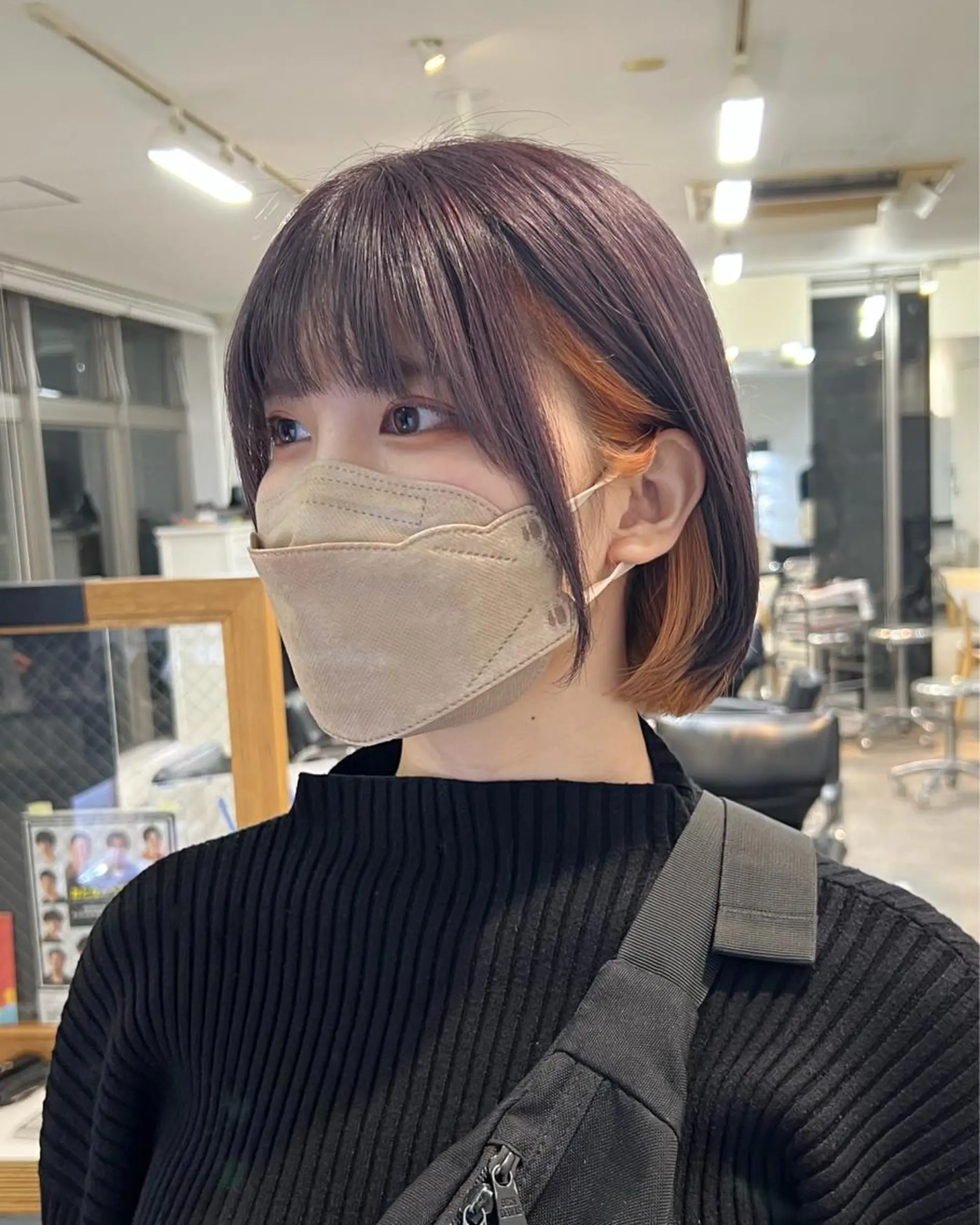 カラー パーマ ヘアアレンジ メンズ キッズ ネイル マツエク・マツパ アイブロウ メンズブリーチ メンズインナーカラー ブリーチ インナーカラー オレンジ ショートヘア原宿 fifth コシのヘアスタイル