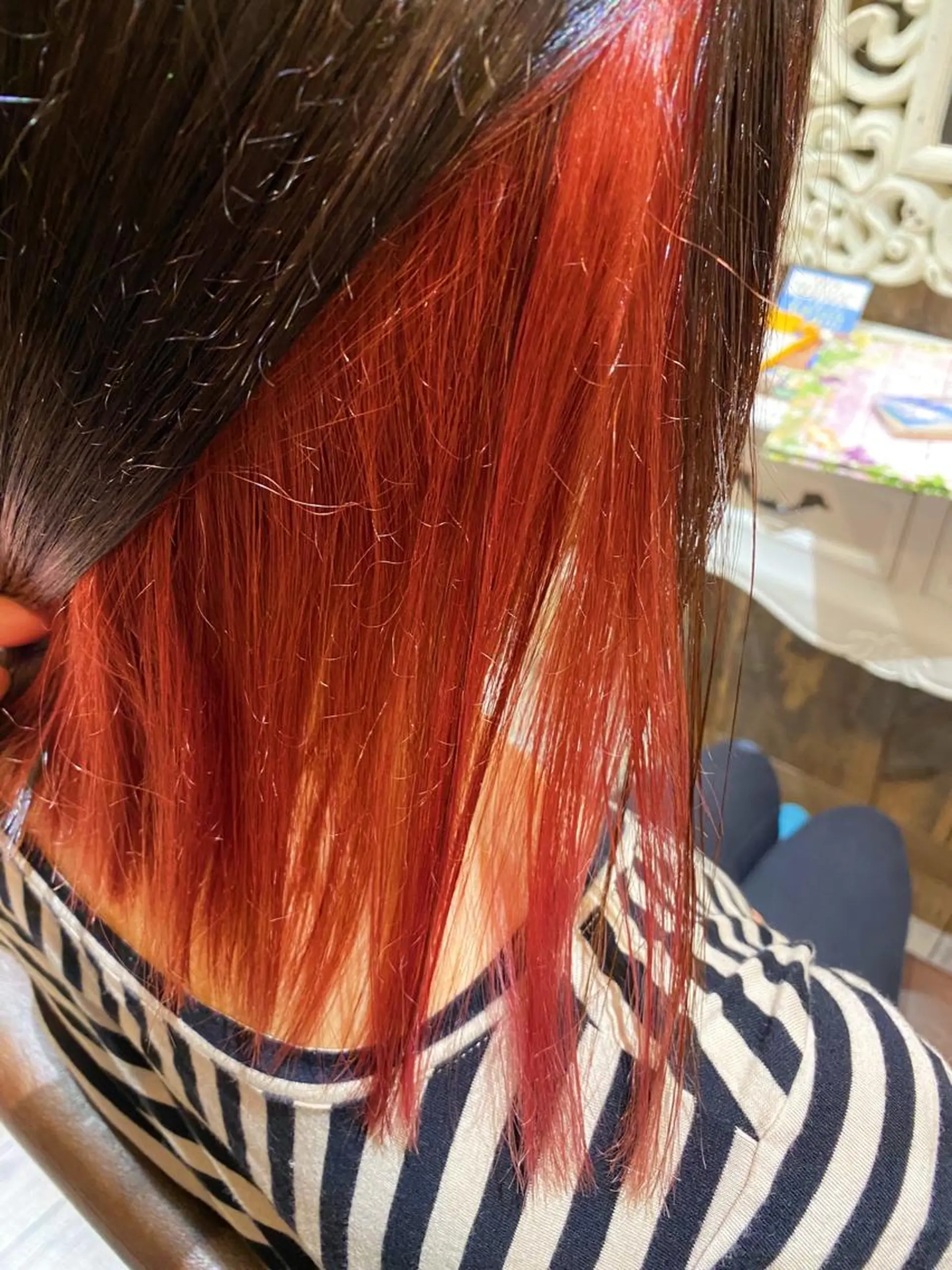 ミディアム カラー ブラウンカラー ピンクカラー ピンクブラウン ヘアカラー トリートメント HAIR MAKE Y-21 久地店所属・船田 雅也のヘアスタイル