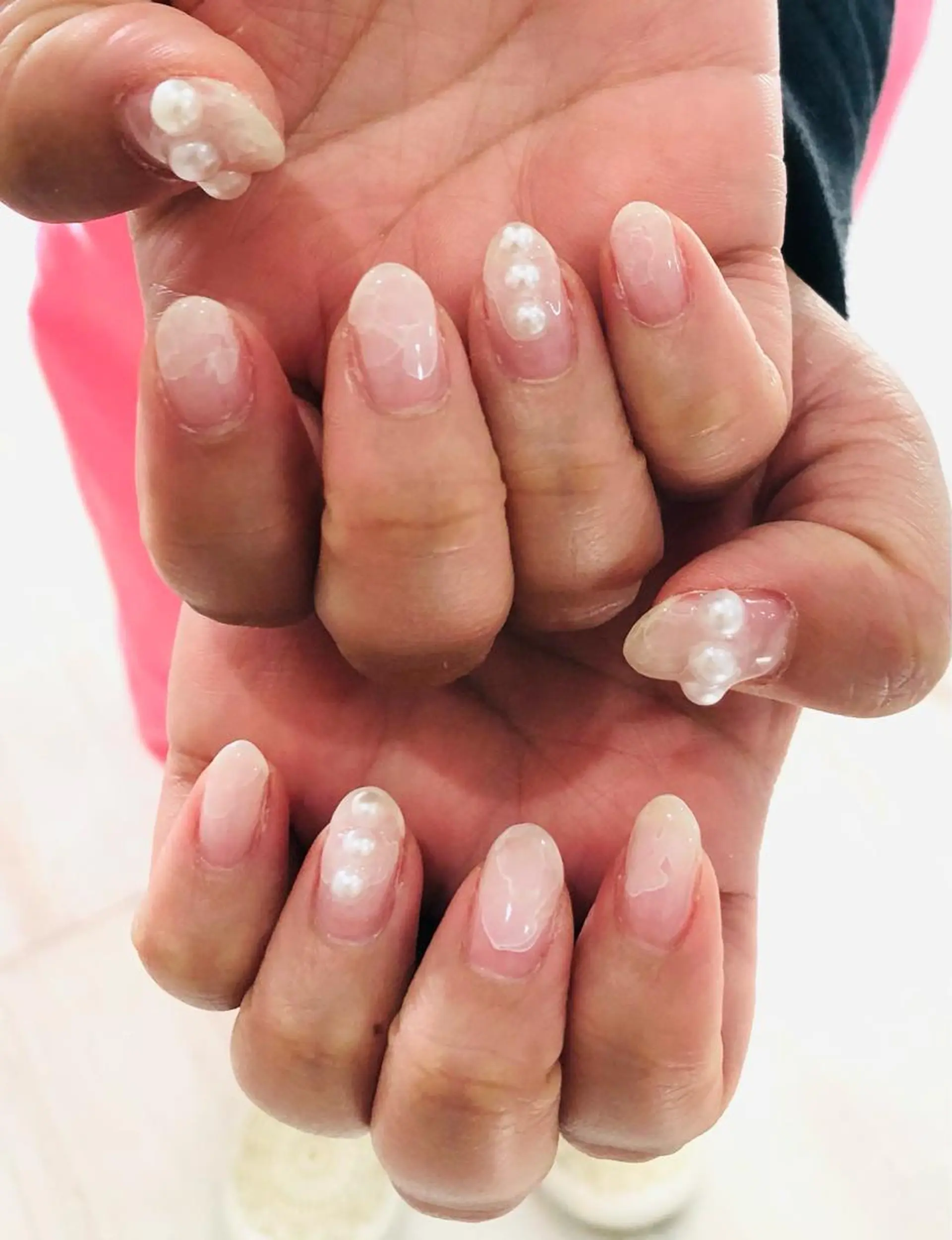 ネイル 入学式 フラッシュネイル フレンチネイル 卒業式 ラメ(グリッター) H3 hitoのネイルデザイン