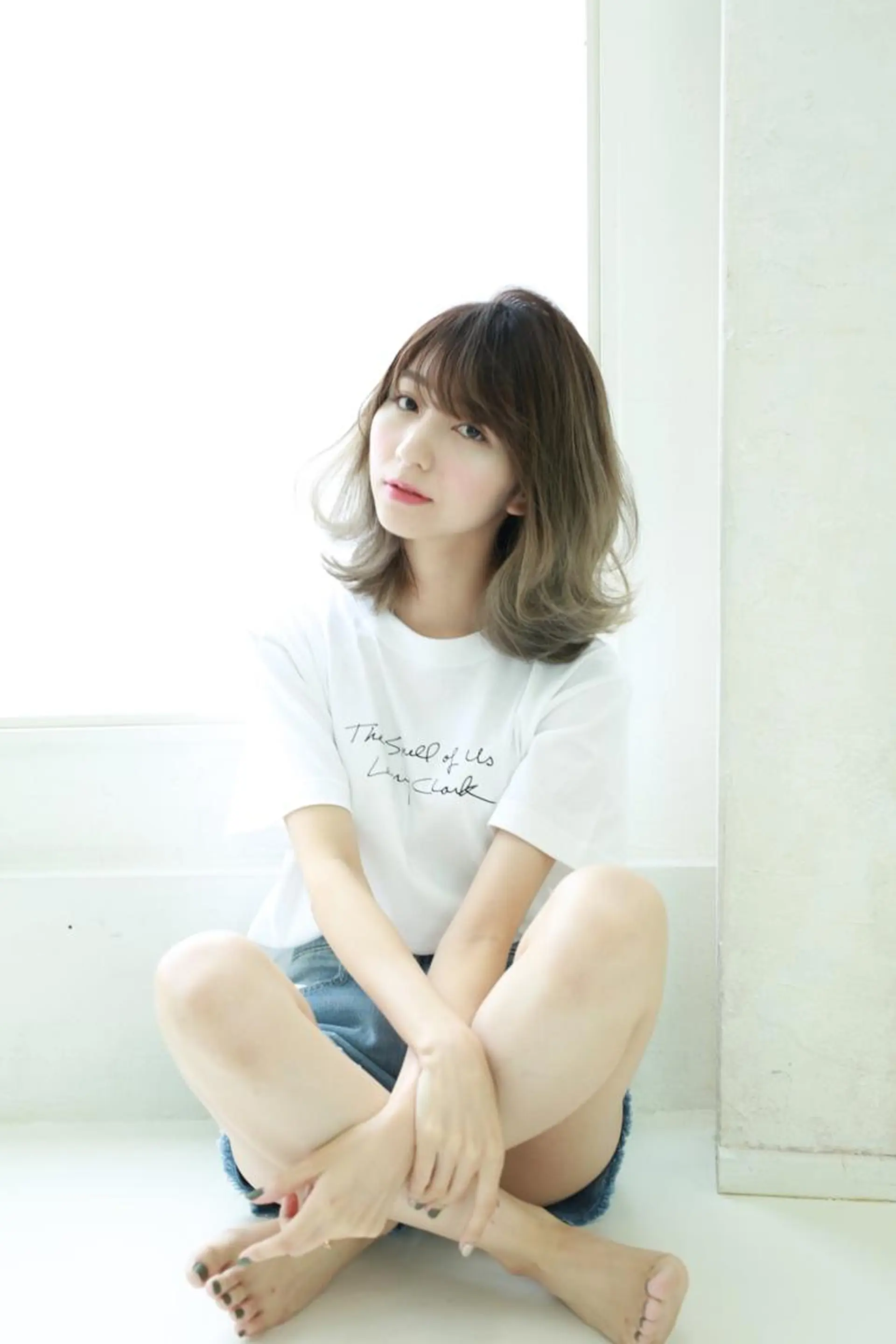 カラー パーマ ヘアアレンジ バレイヤージュ ブルーカラー ブルージュ グラデーションカラー ハイライトカラー 小顔カット✨ 透明感カラー/村上のヘアスタイル