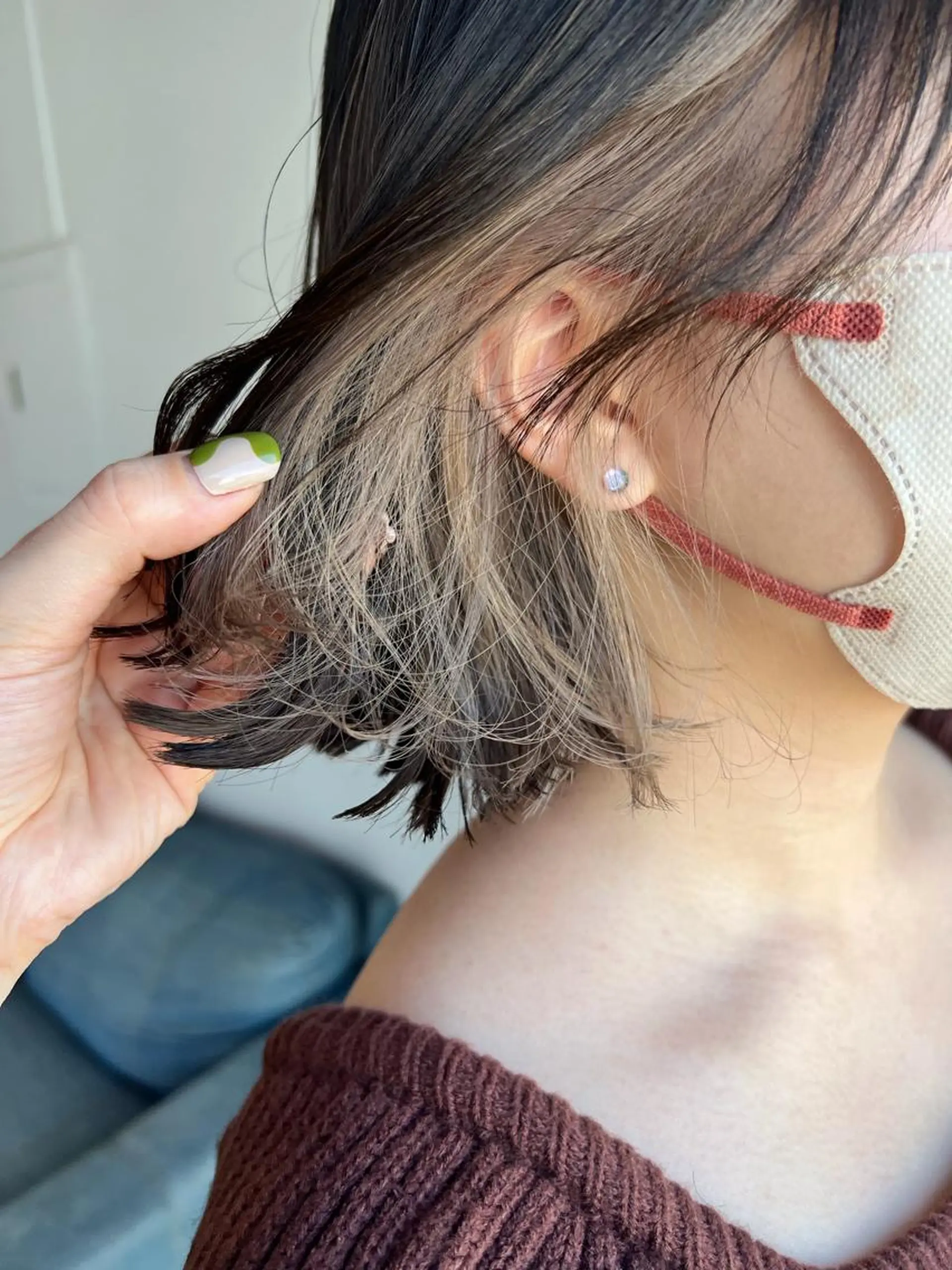 ショート カラー ヘアアレンジ バレイヤージュ ブリーチ ケアブリーチ ダブルカラー イヤリングカラー ☀️Luana☀️ 公式/大通のヘアスタイル