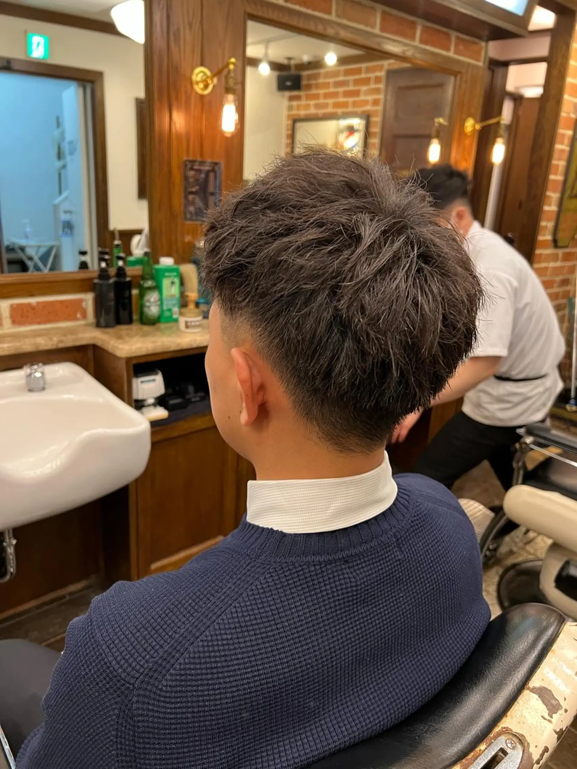 ショート メンズ メンズパーマ ツーブロック 猪井 明のヘアスタイル