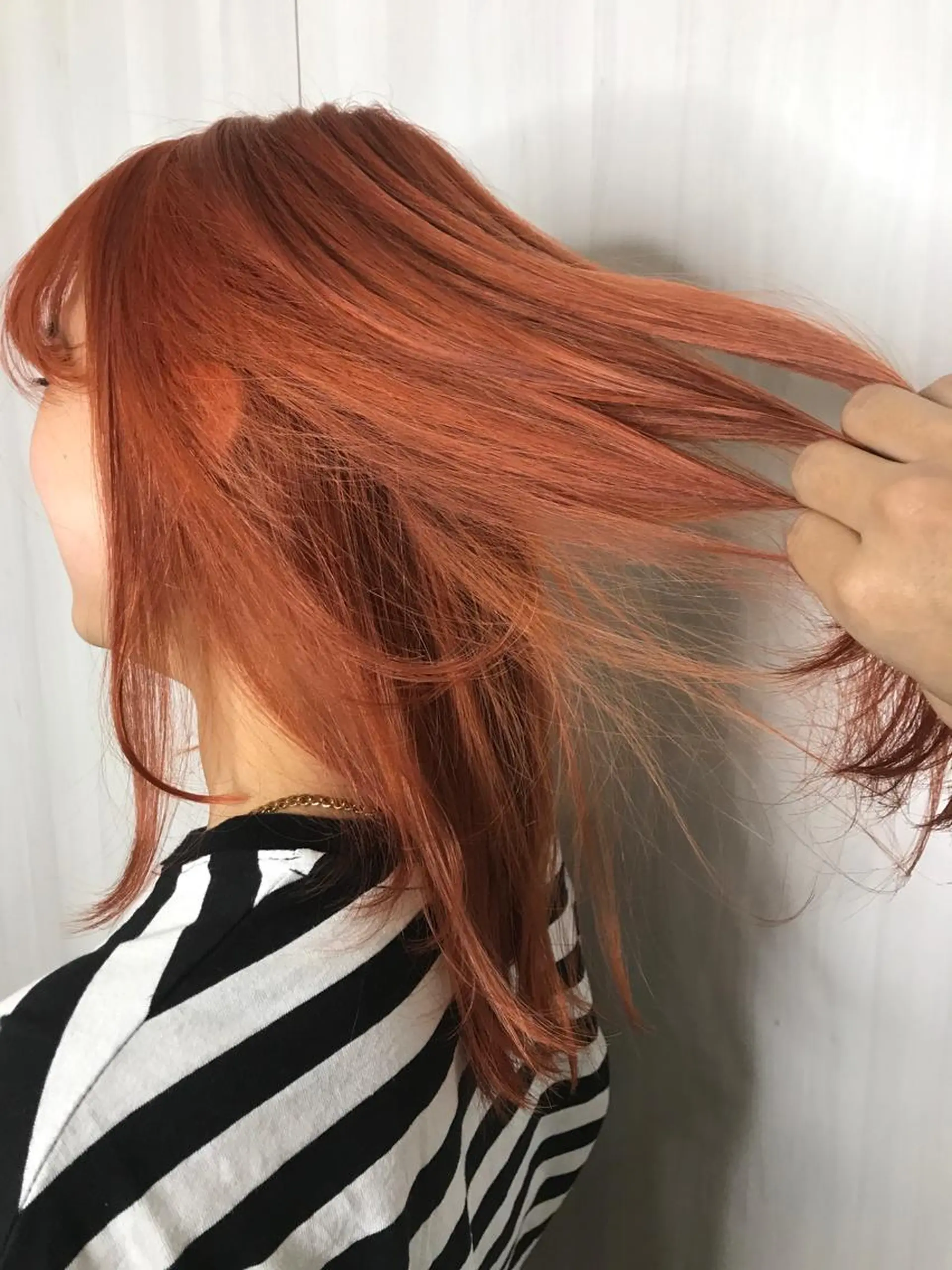 ミディアム カラー ヘアアレンジ ブラウンカラー レッドカラー レッドブラウン カット トリートメント 松井 敬太郎のヘアスタイル