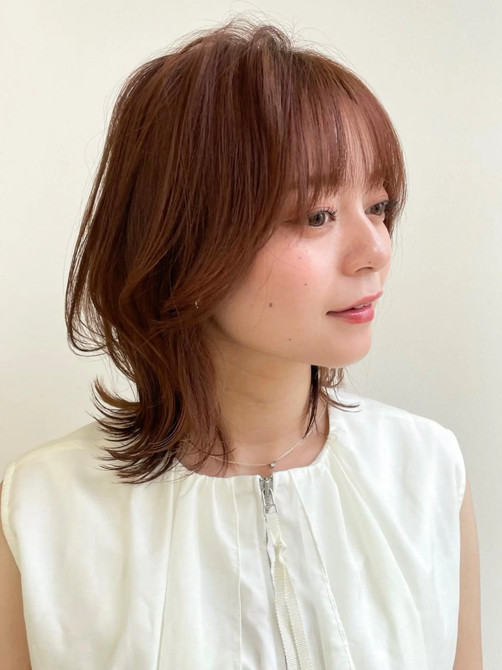 ミディアム ボブ くびれヘア シースルーバング fifth天神/末廣 和也のヘアスタイル