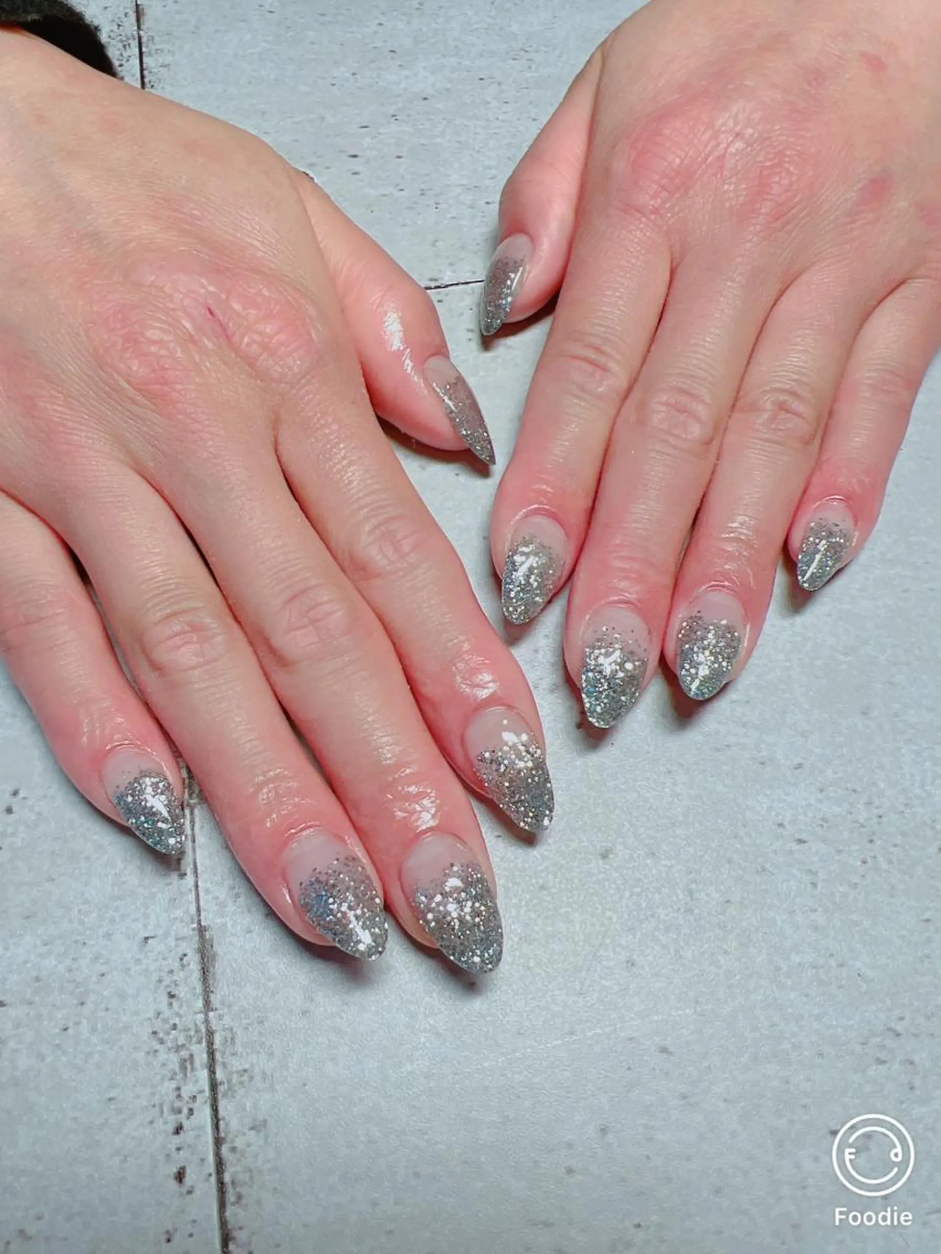 ネイル グラデーション ラメ(グリッター) ラメグラデーション おそろいネイル スカルプネイル たきぐち みちこのネイルデザイン