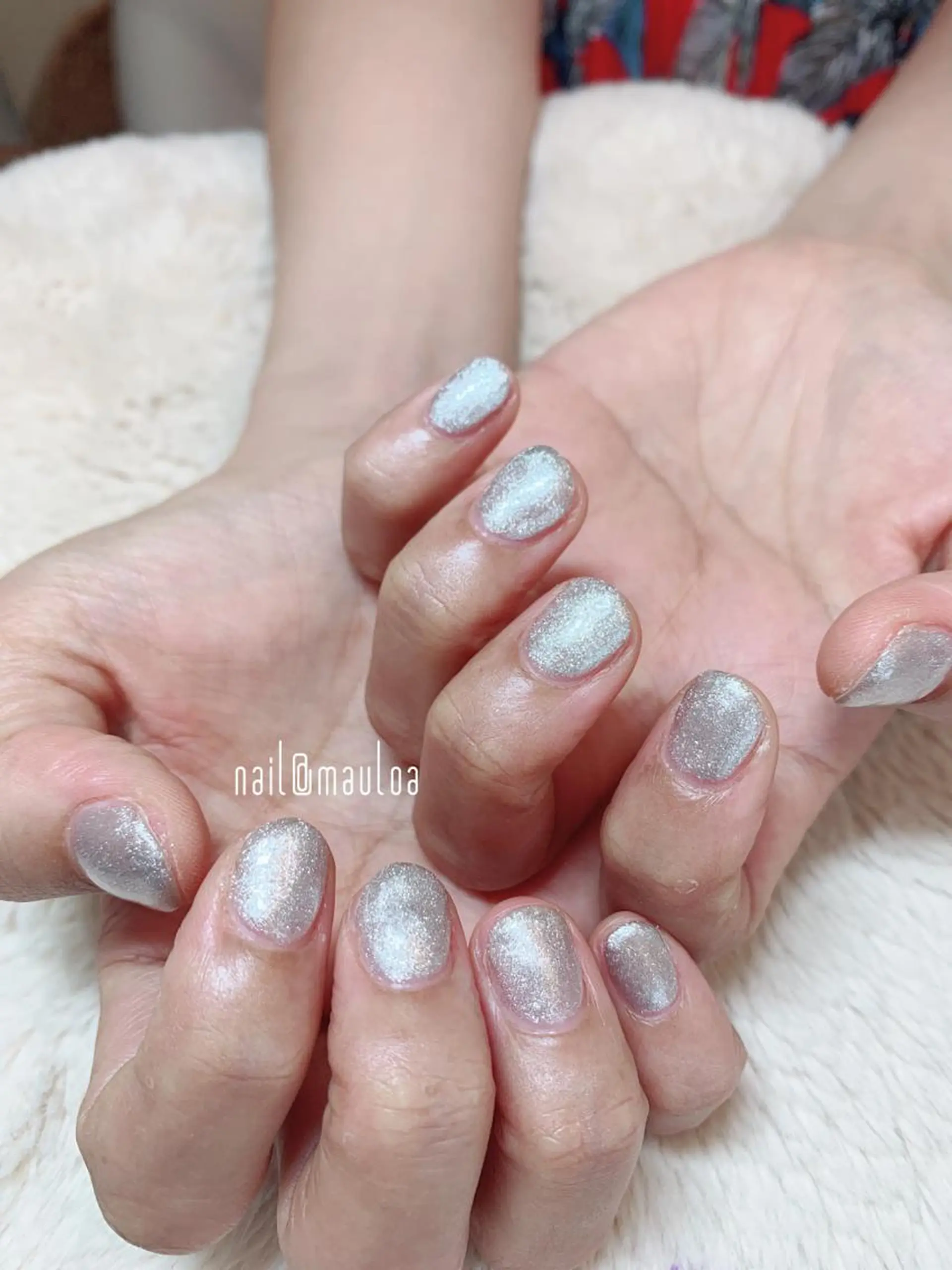 ネイル ラメ(グリッター) シルバー pipi ..のネイルデザイン