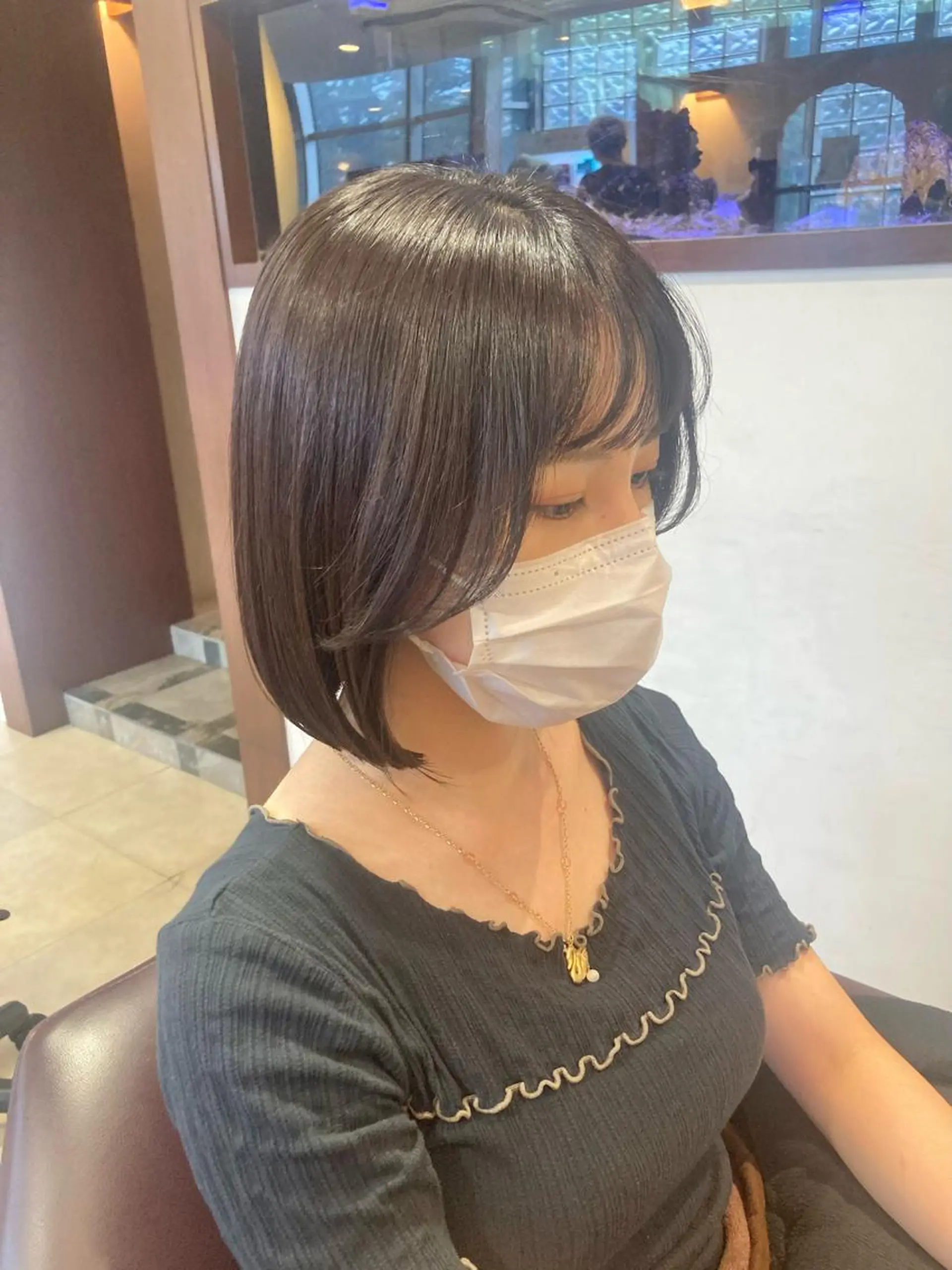 ショート カラー ボブ 顔周りカット 韓国風ヘア 似合わせカット カット トリートメント カットが上手い 💇‍♂🌸サク🌸のヘアスタイル