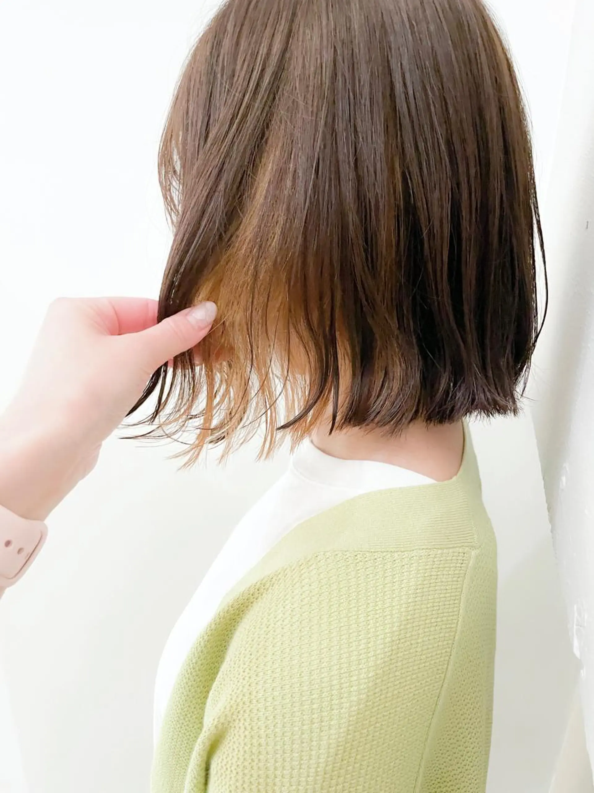 セミロング カラー 切りっぱなしボブ ベージュカラー インナーカラー ボブ ヘアカラー ✨カラー支持No.1 🧸ワキ カナコ🧸のヘアスタイル