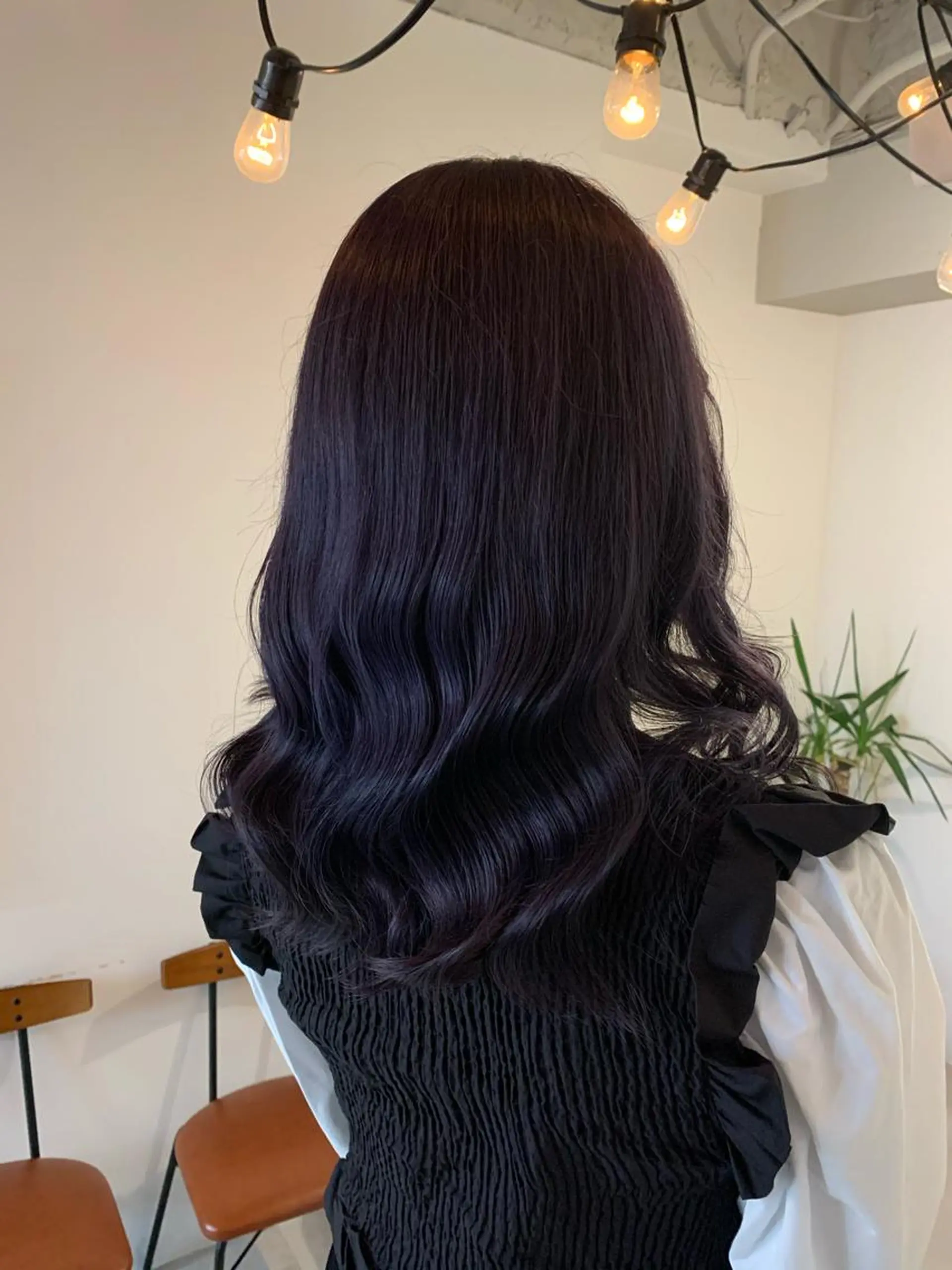 セミロング パープルカラー ヨシンモリ 韓国風ヘア オルチャンヘア ヘアカラー トリートメント 🌸MAYU🌸 ハイトーン➕レイヤーのヘアスタイル