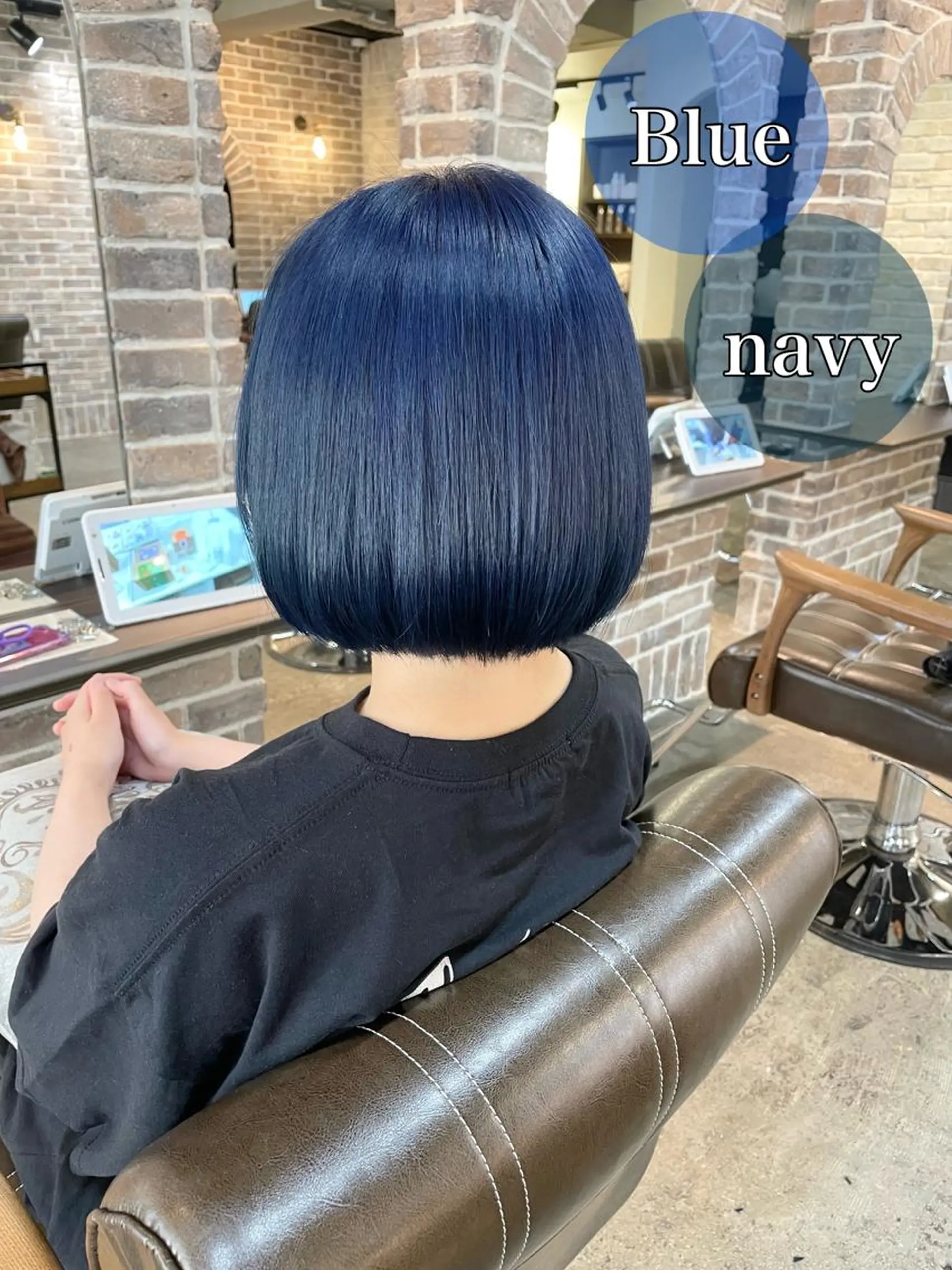 ショート カラー ブルーカラー ネイビーカラー ACROあべの店所属・艶カラー/インナー /グラデ/大西小百合のヘアスタイル