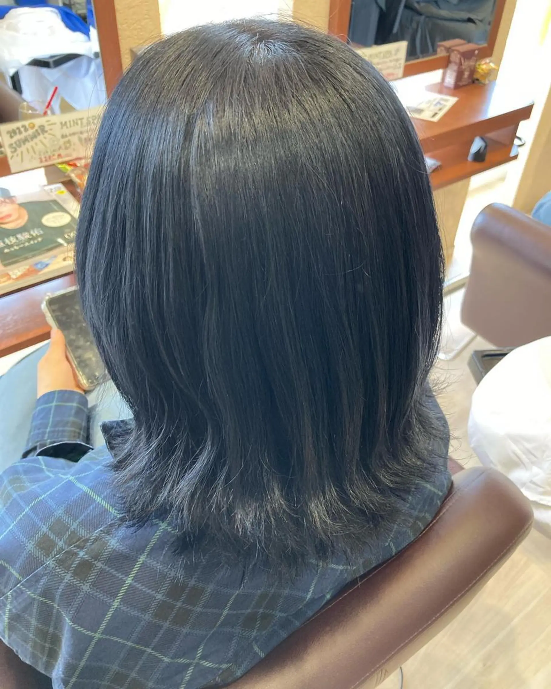 カラー 黒髪 ブルーカラー ブルーブラック 髪質改善/透明感 カラー/内藤有須加のヘアスタイル