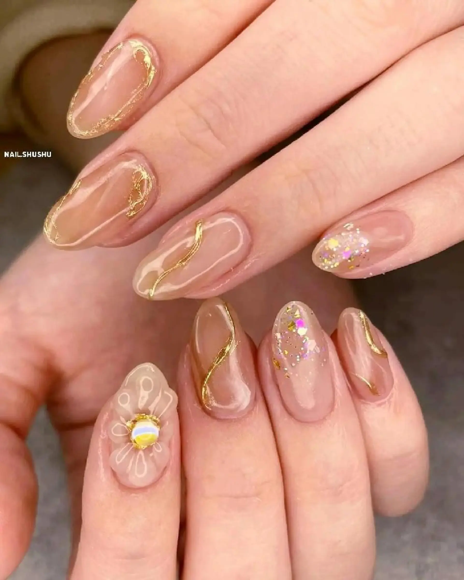 ネイル ニュアンスネイル ワンカラーネイル シンプルネイル 冬ネイル 3dパーツ/流行り 👧shushu❤️のネイルデザイン