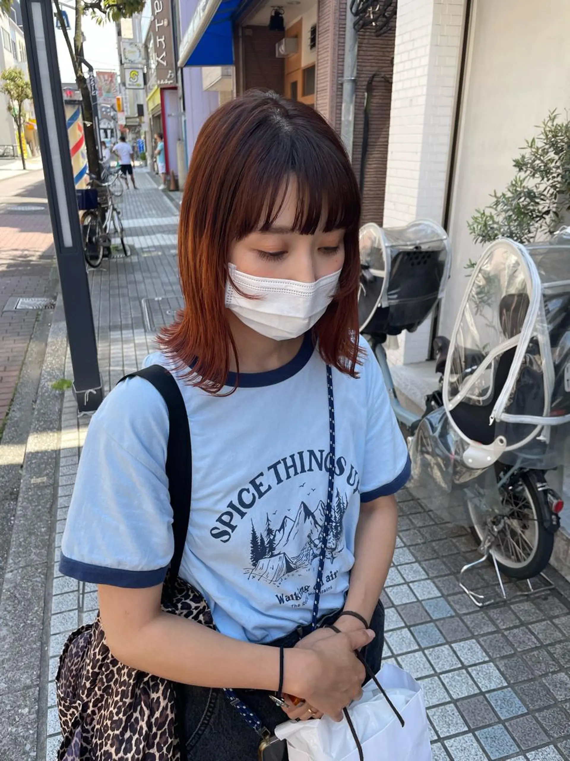 ミディアム カラー カット ヘアカラー トリートメント 暖色カラー🍊 ボブ🌿顔周りcutのヘアスタイル