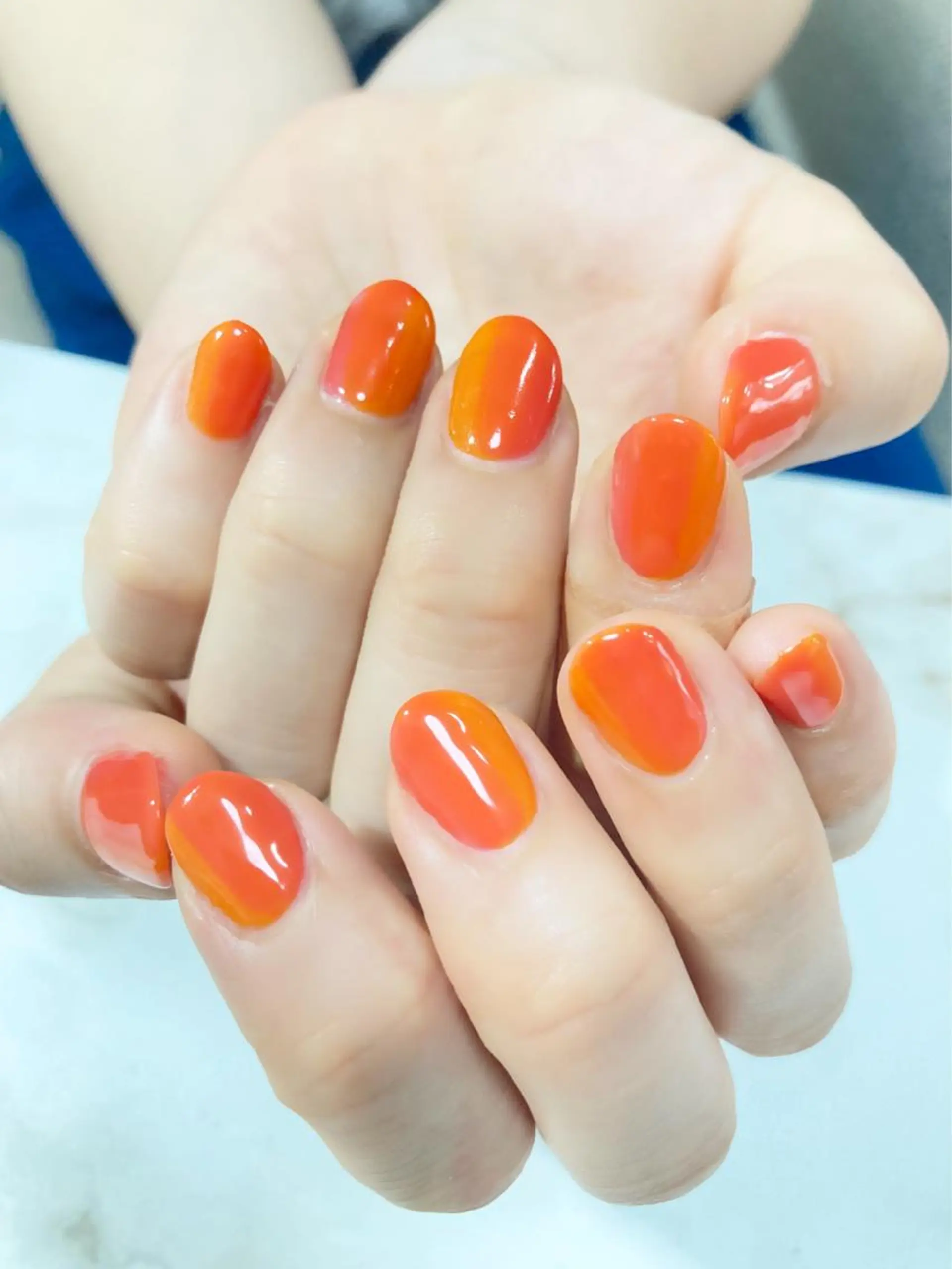 ネイル グラデーション オレンジ MonFavori 坂田のネイルデザイン