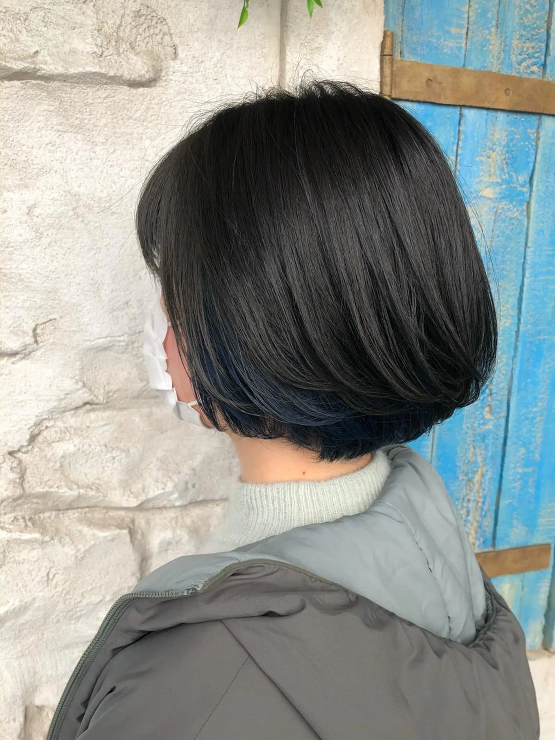 ショート カラー ブルーカラー イヤリングカラー 佐久間 広祐のヘアスタイル