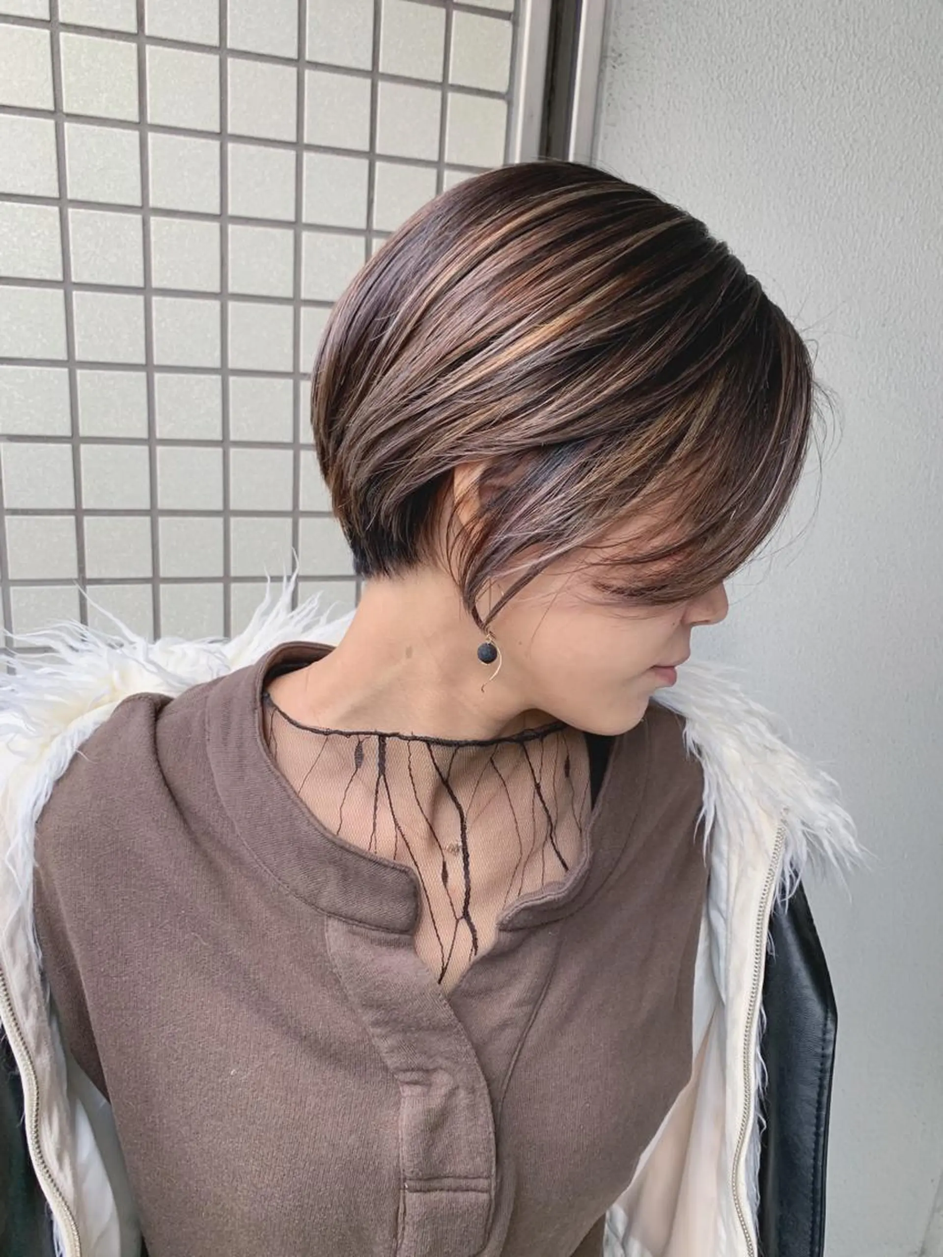 ショート レイヤーカット ショートヘア ブリーチ.バレイヤー ジュ.REAL心斎橋のヘアスタイル