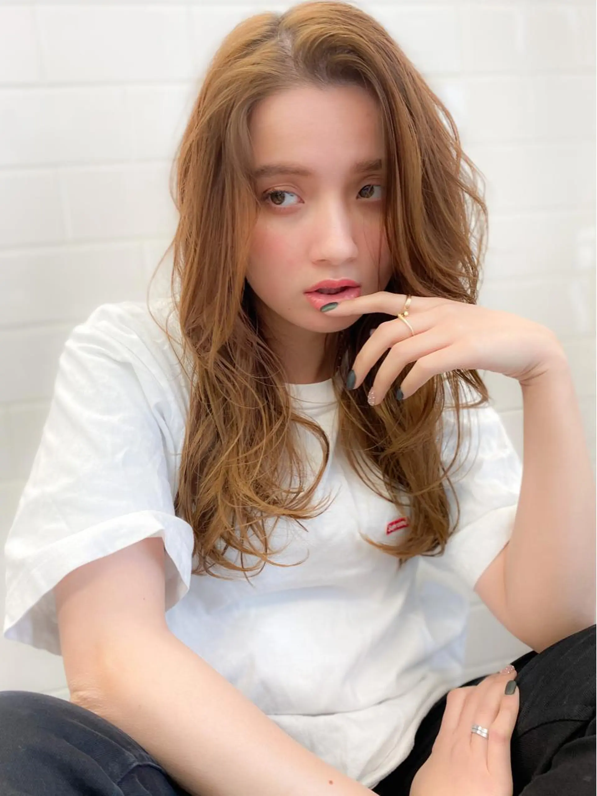 セミロング カラー パーマ 外国人風カラー ヘアカラー トリートメント 髪質改善、縮毛矯正 店長浅野太郎のヘアスタイル