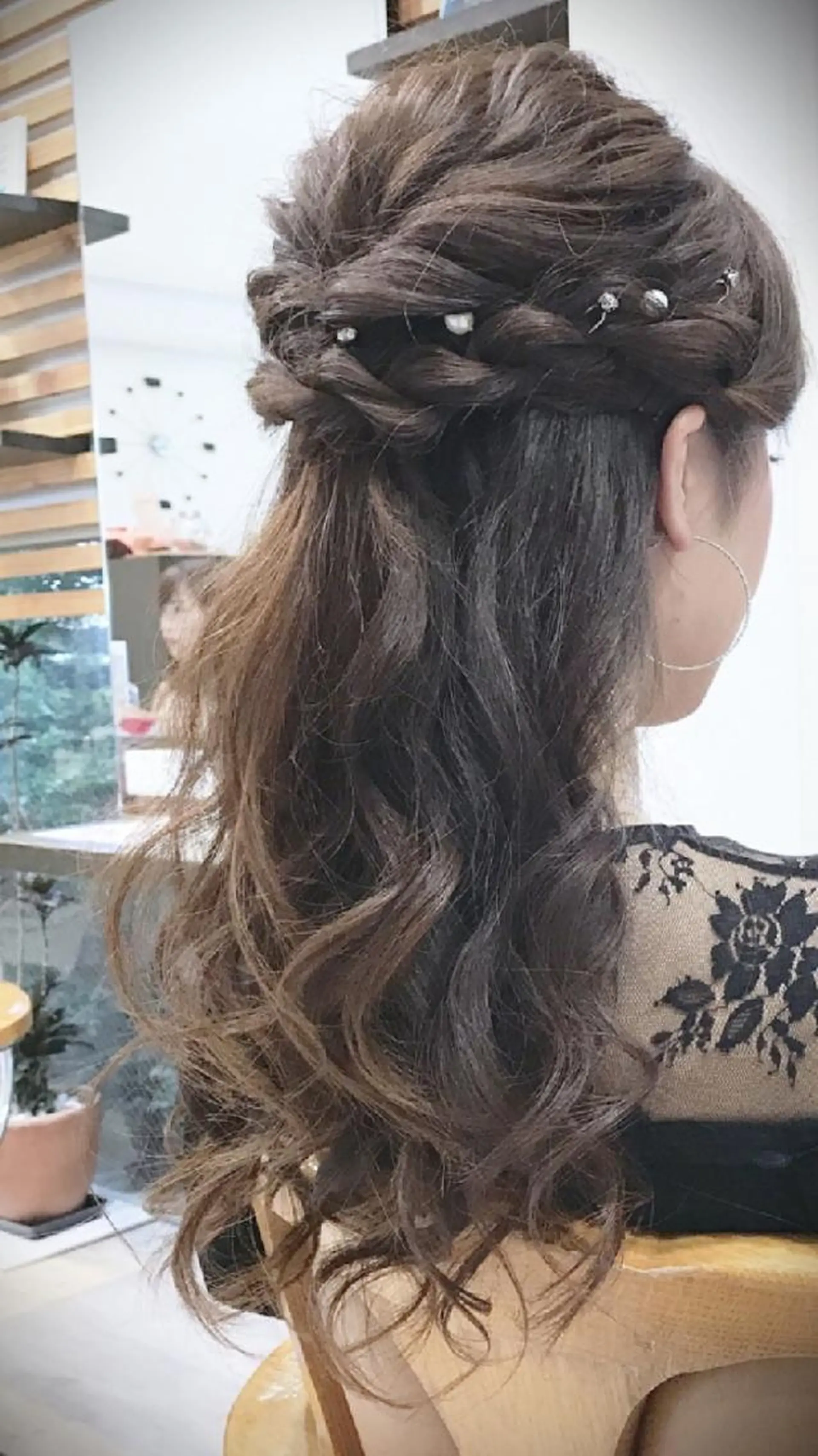 セミロング カラー パーマ ヘアアレンジ メンズ キッズ ネイル マツエク・マツパ ハーフアップ 結婚式・ブライダル 結婚式・ブライダル ブライダルネイル 【西八王子】Siq  ●FM●オーナーのヘアスタイル
