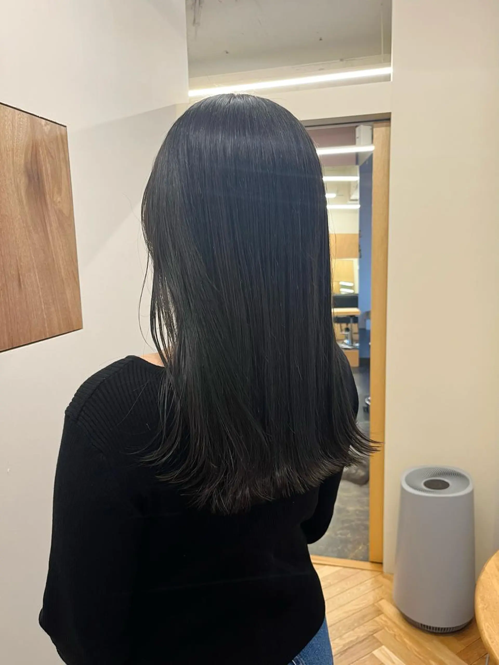セミロング カラー 黒髪 ブルーカラー ブルーブラック 透明感カラー 西山 紗耶香🪽 透明感カラー/ボブのヘアスタイル