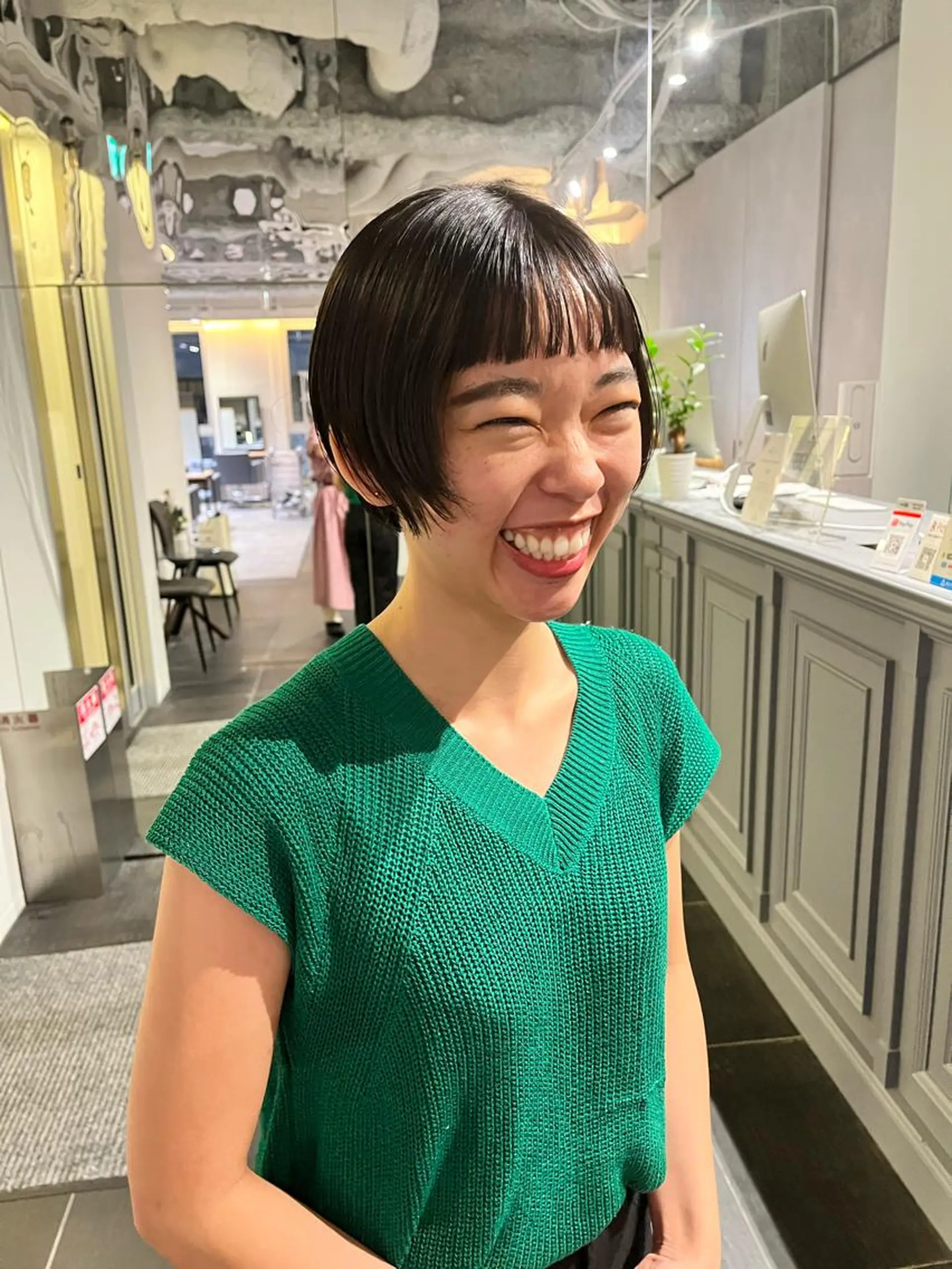 ショート ショートボブ ハンサムショート ボブ 顔まわりレイヤー レイヤーカット カット ショート/パーマ/ カラー/FUKOのヘアスタイル