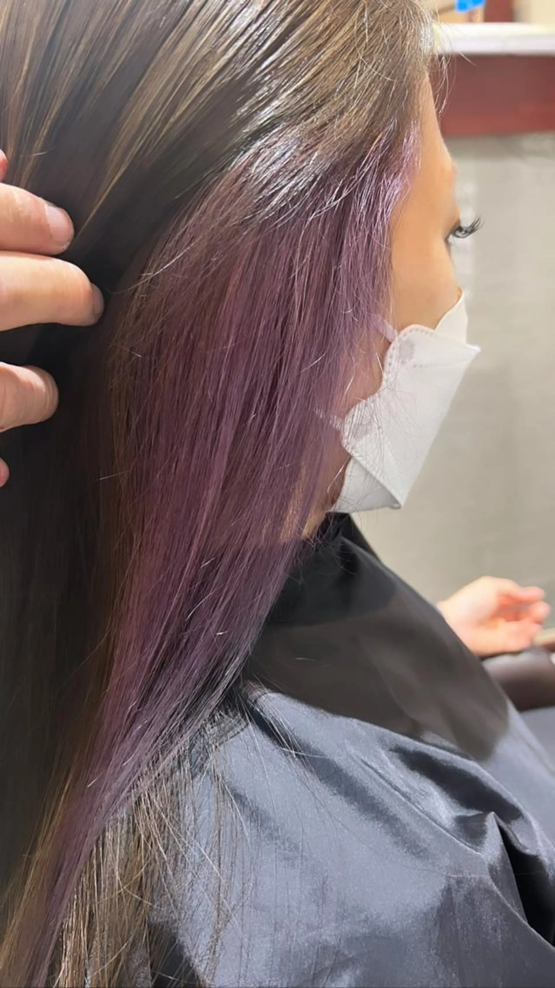 カラー イヤリングカラー ラベンダーカラー 坂本 優輝のヘアスタイル