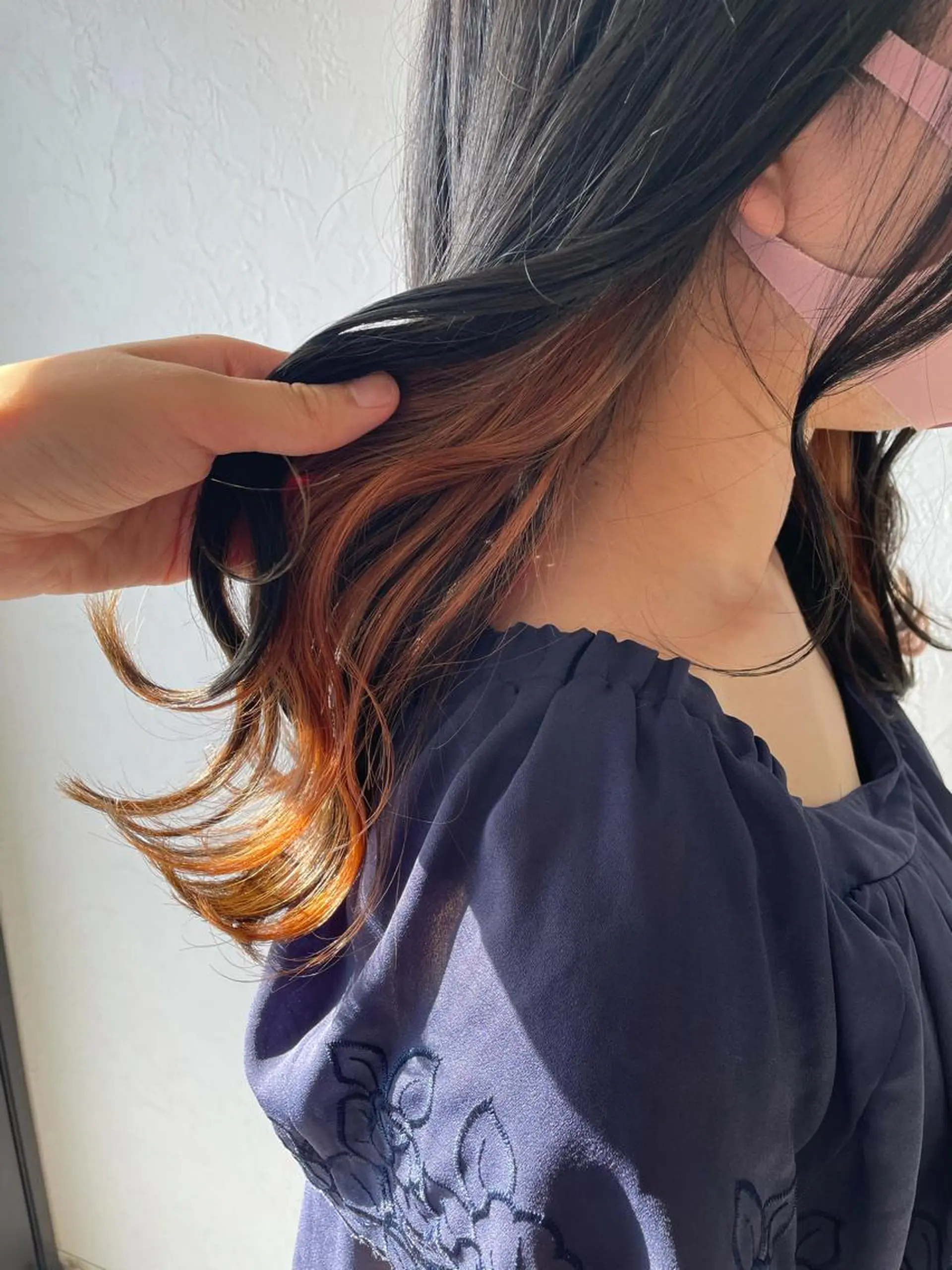 ロング カラー オレンジ 河野 満月のヘアスタイル