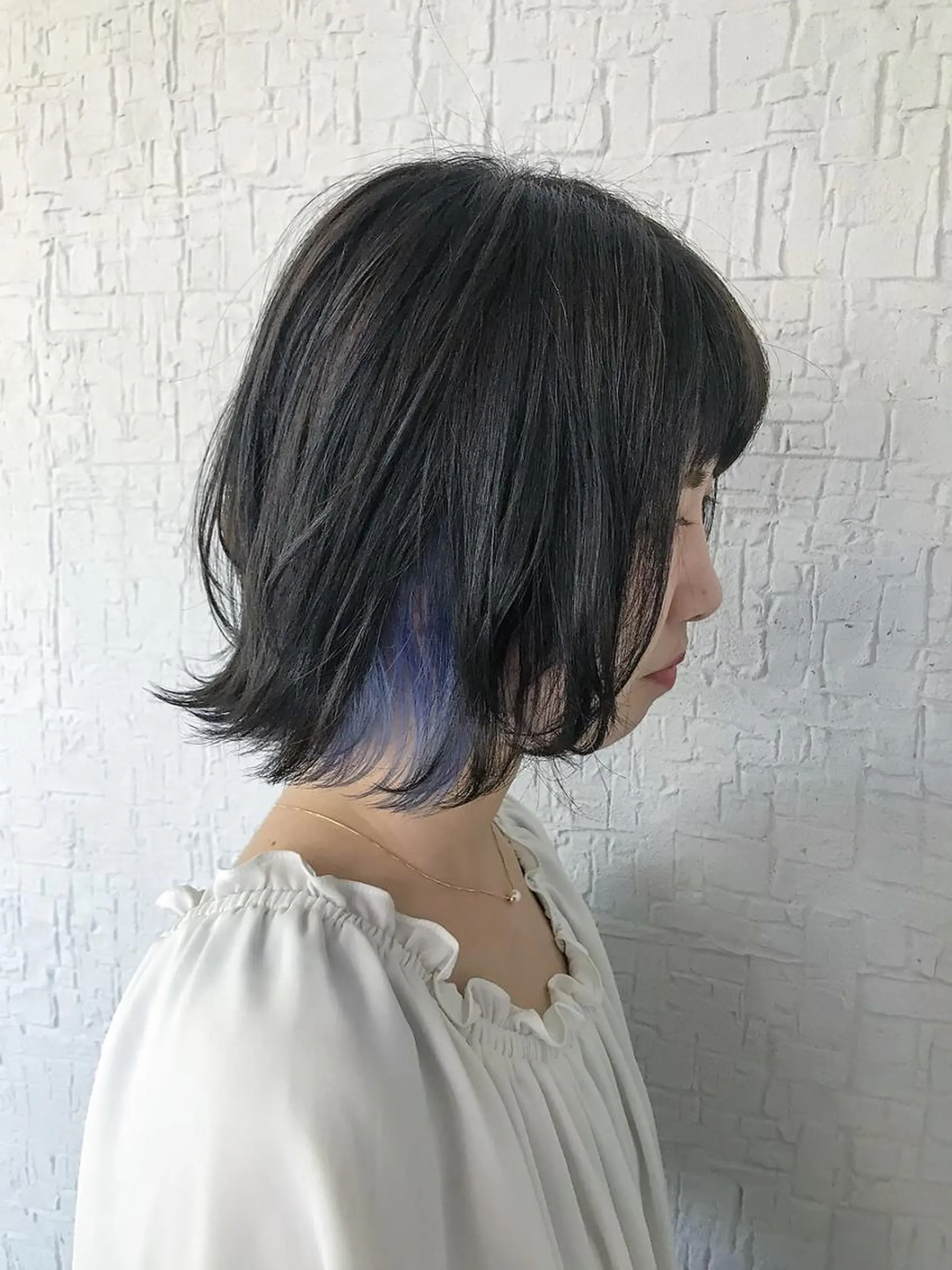 ミディアム ヘアカラー 上重 晴輝 Recharme新保のヘアスタイル