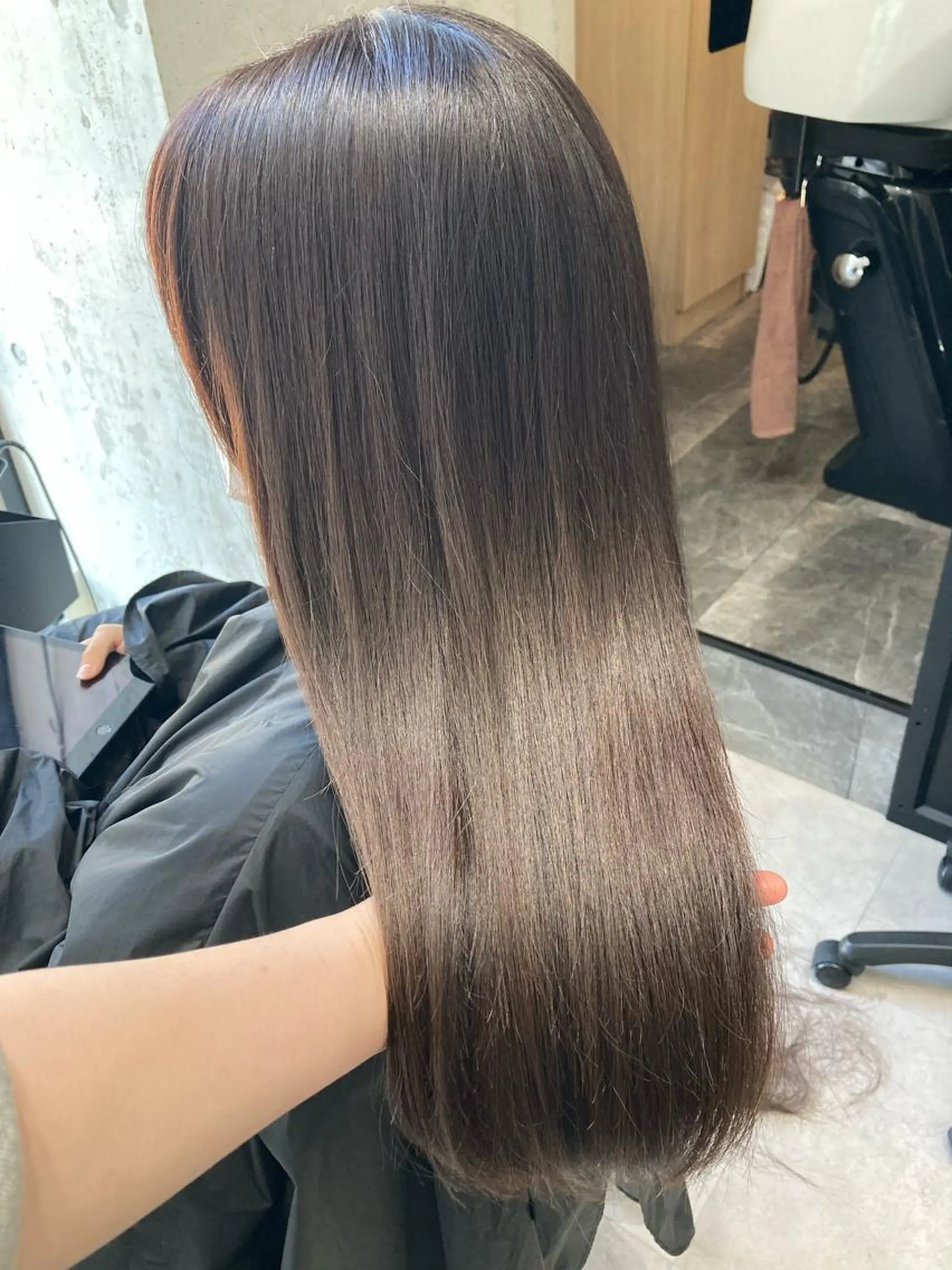 ロング ヘアカラー トリートメント ✨色持ちの良い艶 カラー✨蟹江真世のヘアスタイル