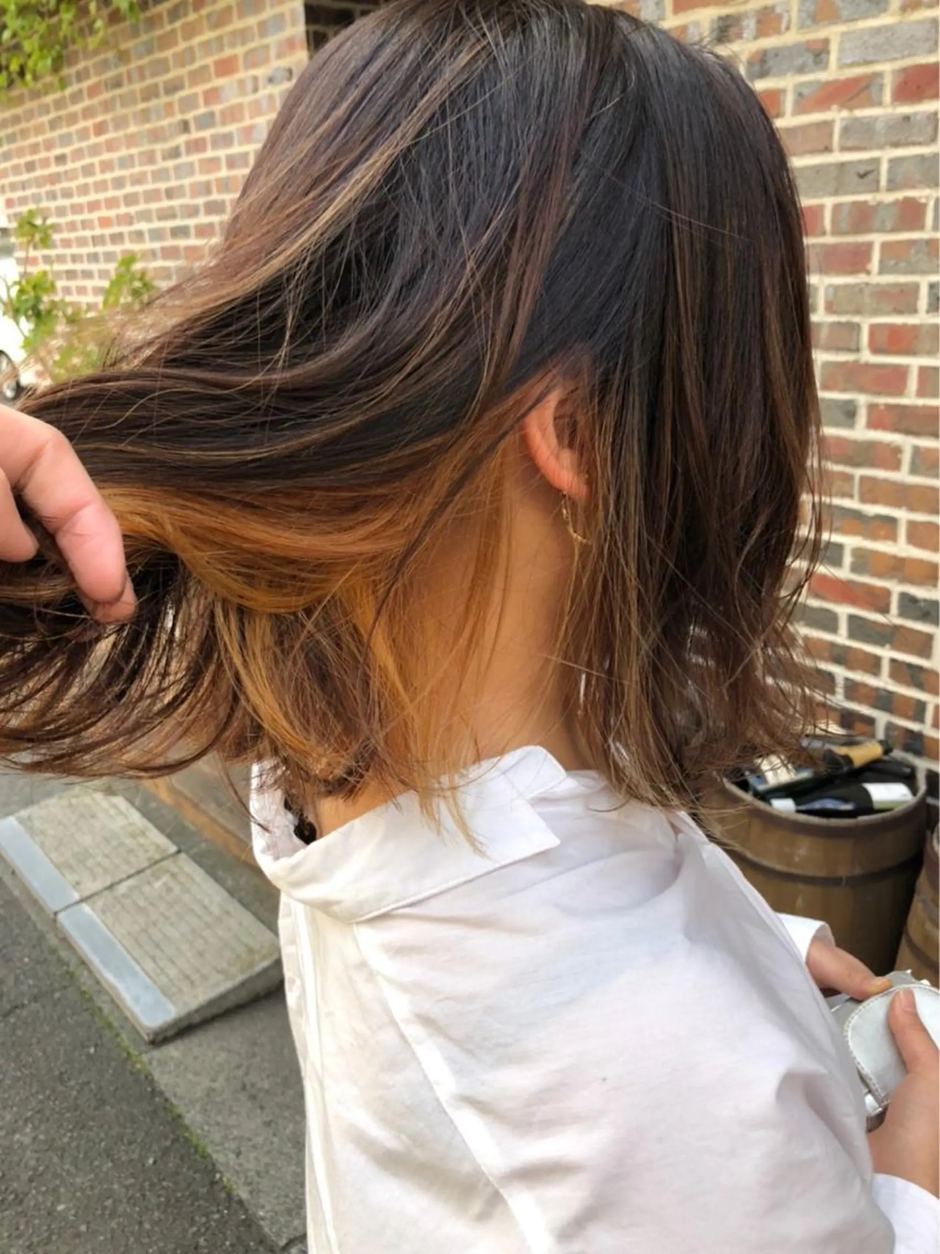 ミディアム カラー ヘアアレンジ ブリーチ ブラウンカラー インナーカラー 🌈haru🌻 藤沢ハイトーン🌈のヘアスタイル