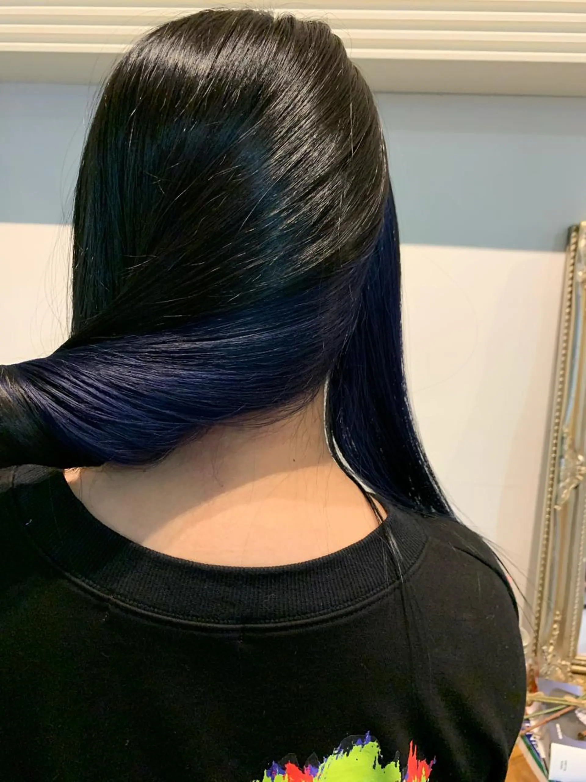 ロング カラー ブルーカラー インナーカラー ヘアカラー トリートメント ヘアセット 金子 廉のヘアスタイル