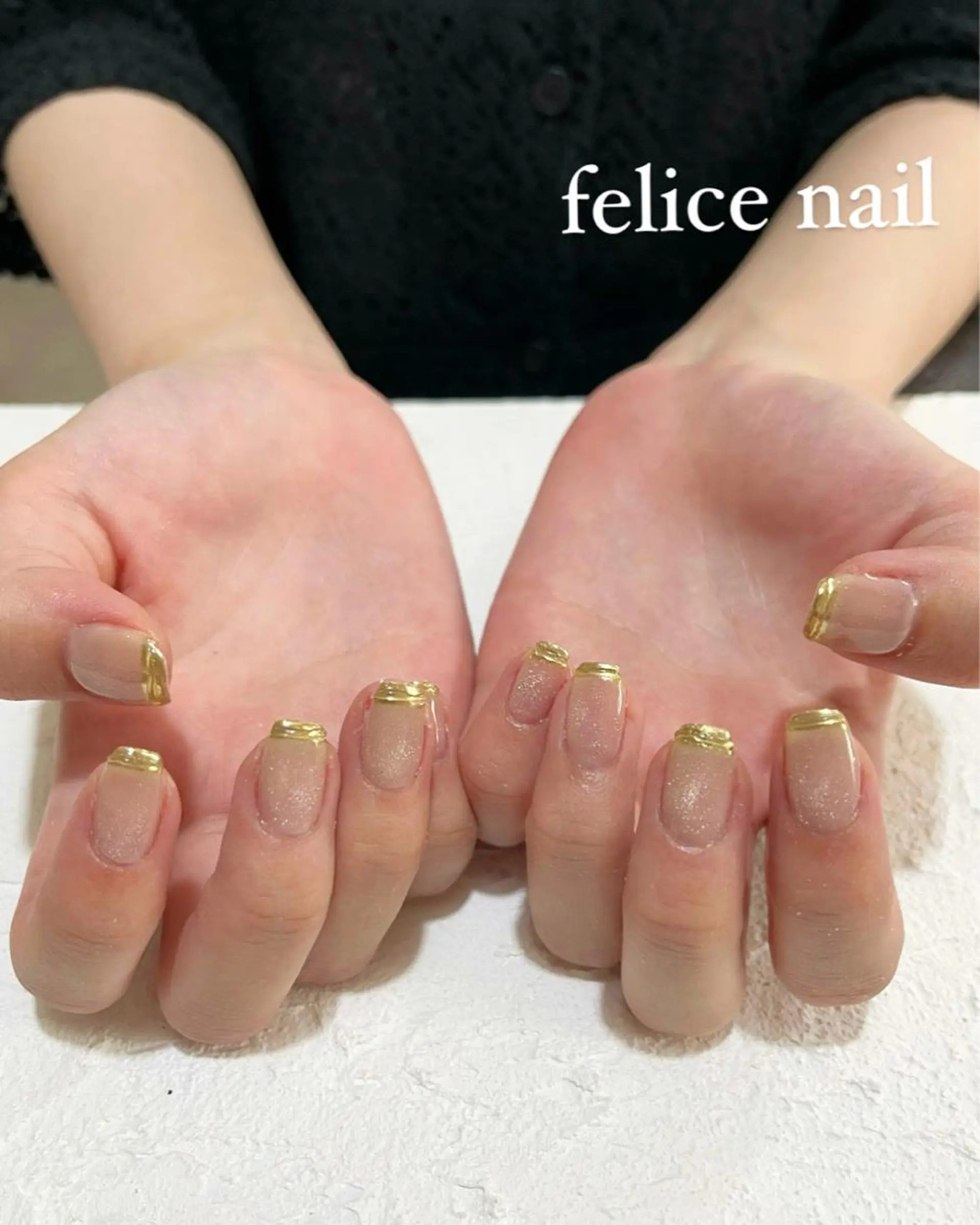 ネイル フレンチネイル ミラーネイル オフィスネイル シンプルネイル 夏ネイル felice nailのネイルデザイン