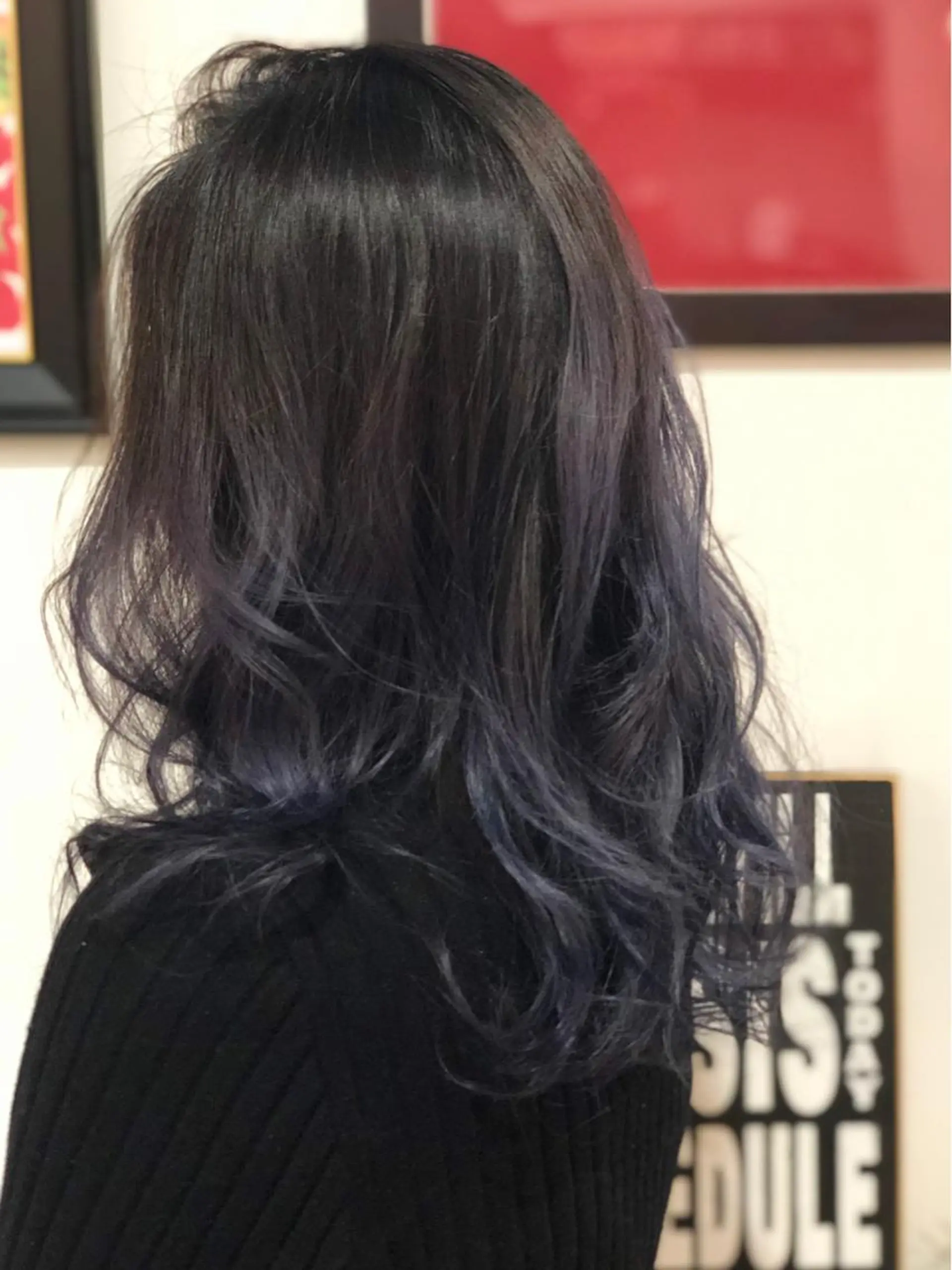 セミロング カラー パーマ ヘアアレンジ メンズ キッズ ネイル マツエク・マツパ ブルーカラー ブルーバイオレット グラデーションカラー シルバー バイオレットカラー ヘアカラー トリートメント ヘアセット hair design NORM所属・吉田裕太/ハイライト ダブルカラーのヘアスタイル